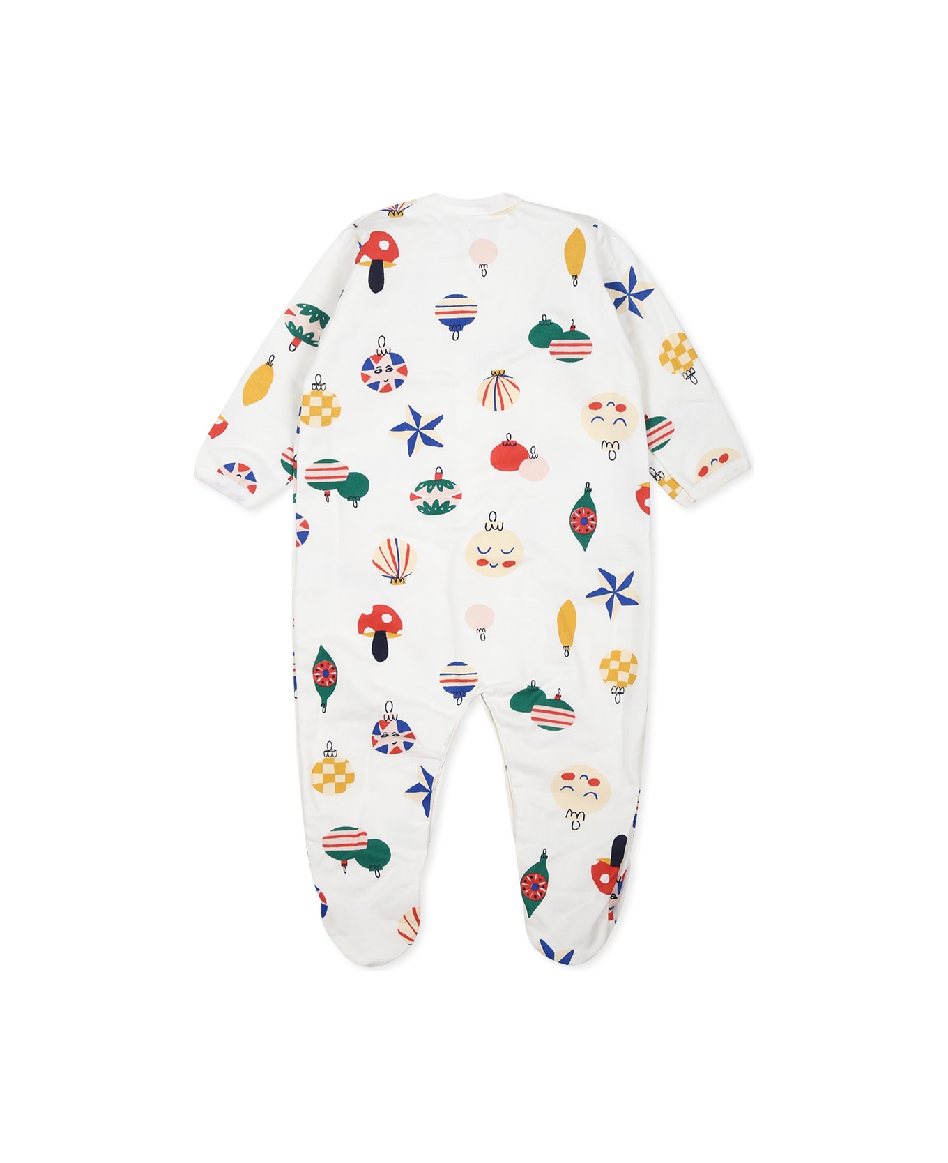 Petit Bateau White Babygrow For Babykids With Christmas Print - White