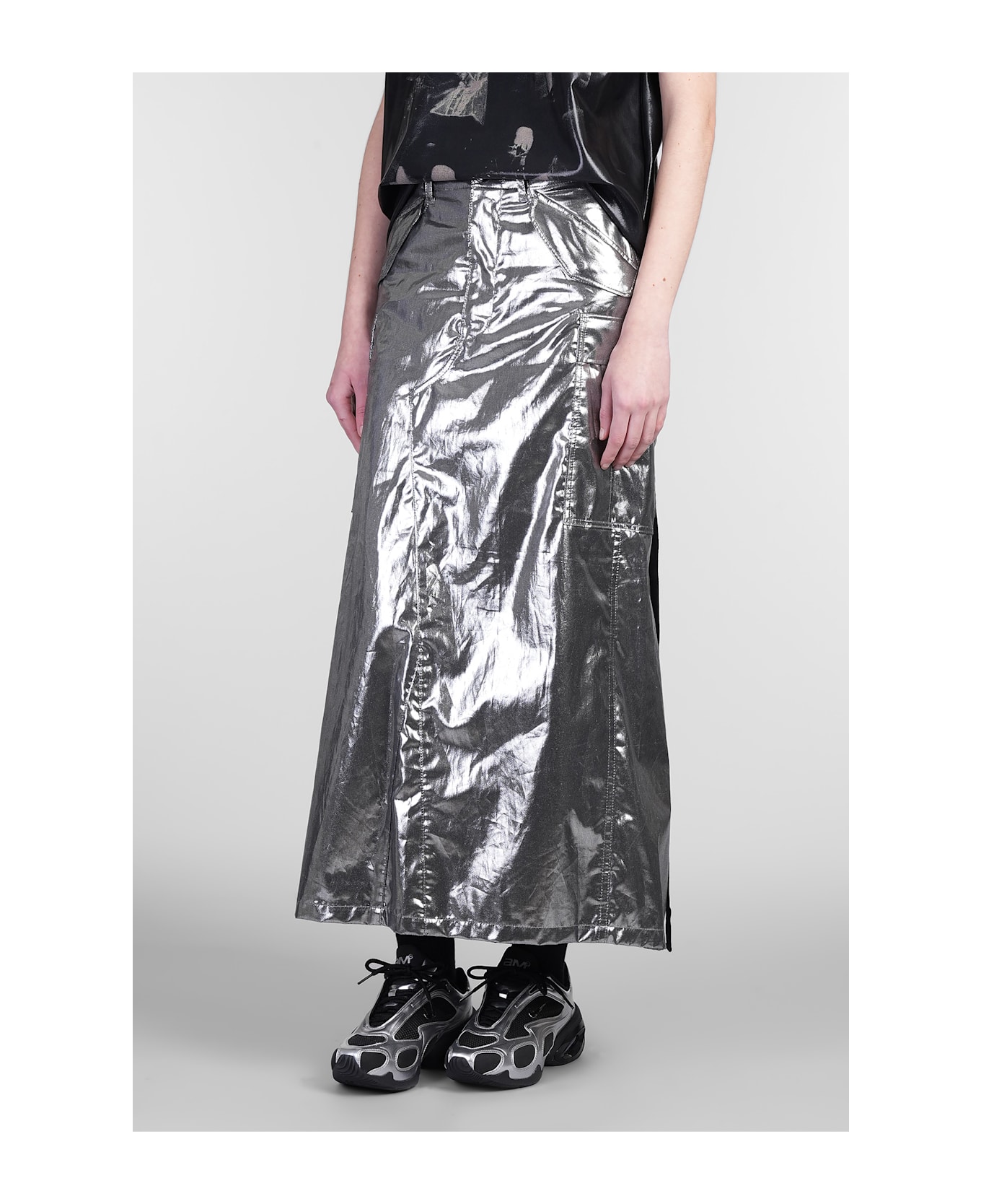 Junya Watanabe Skirt In Silver Cotton - silver