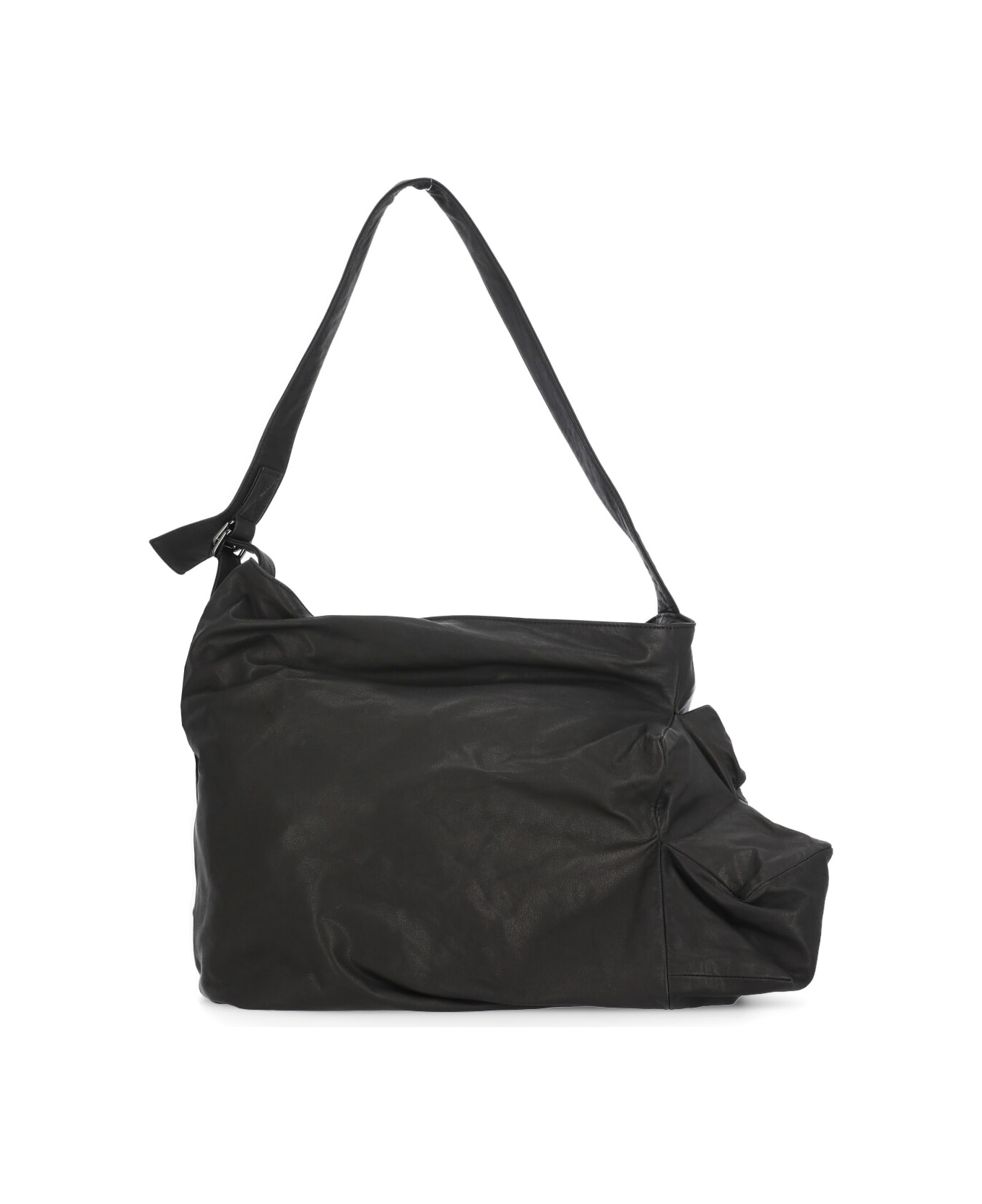 Discord Yohji Yamamoto Leather Shoulder Bag - Black トートバッグ