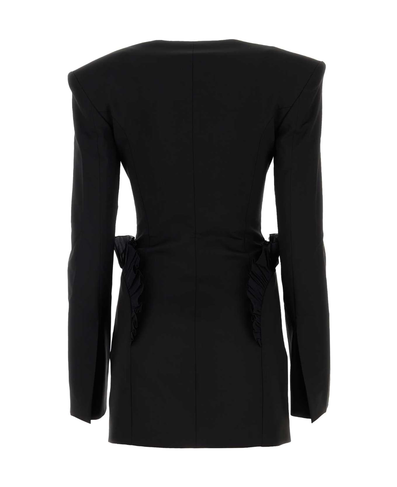 Nensi Dojaka Black Stretch Wool Mini Dress - BLACK