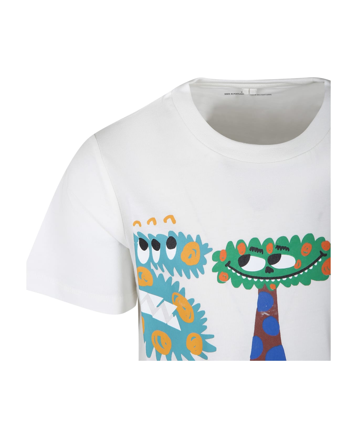 Stella McCartney Kids White T-shirt For Kids With Logo And Monsters Print - White Tシャツ＆ポロシャツ