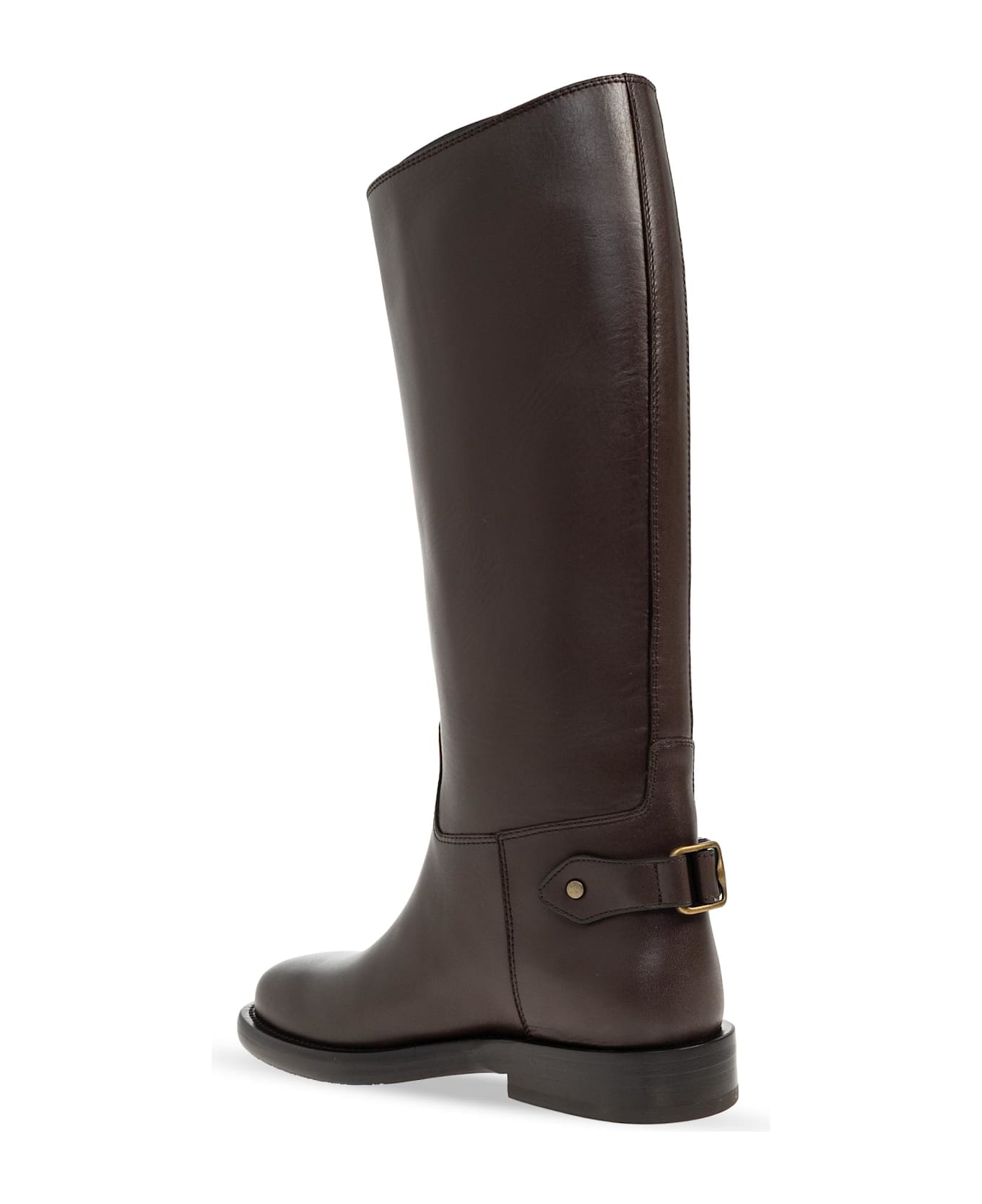 Burberry Leather Boots - BROWN