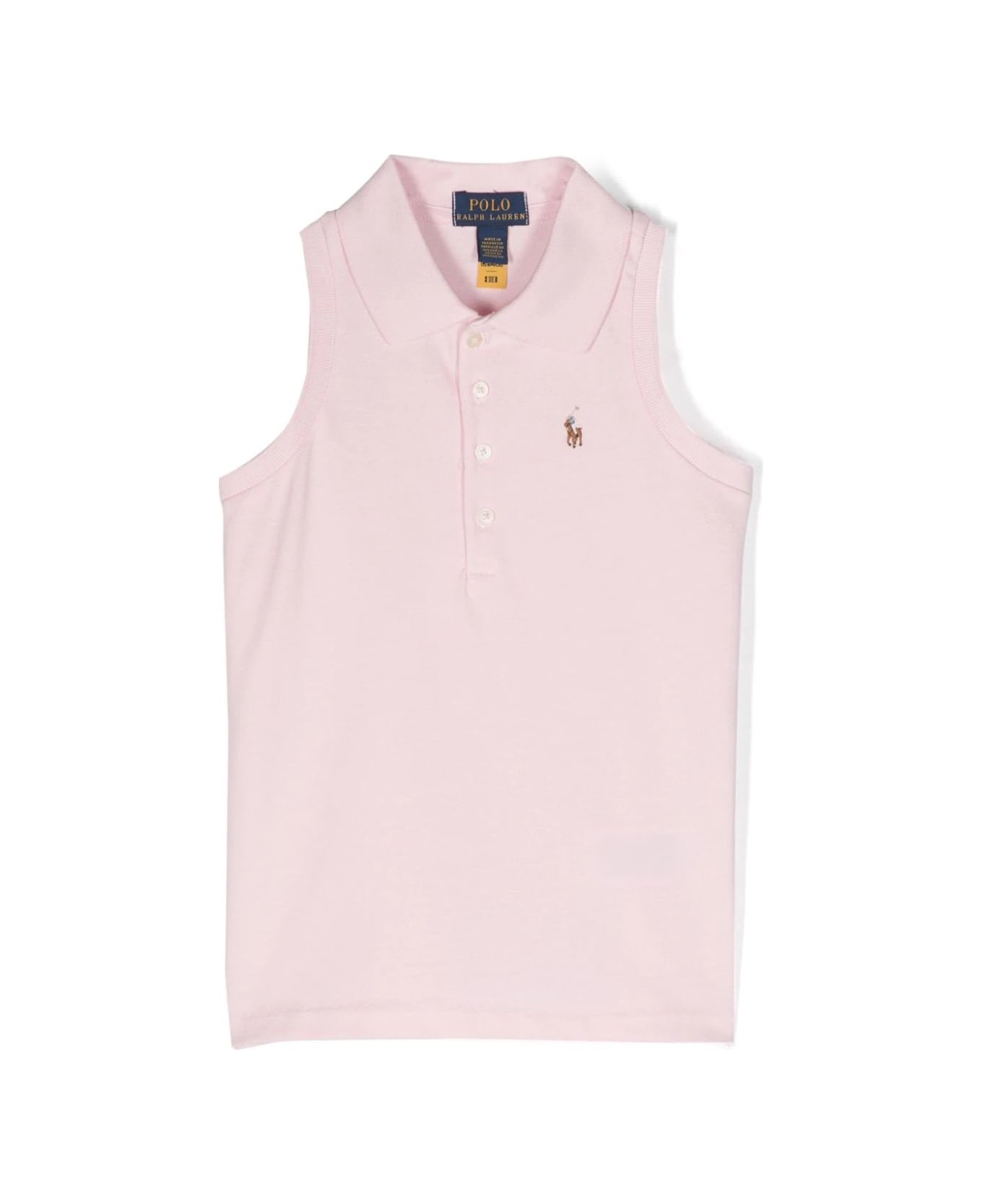 Ralph Lauren Pink Sleeveless Polo With Pony - Pink