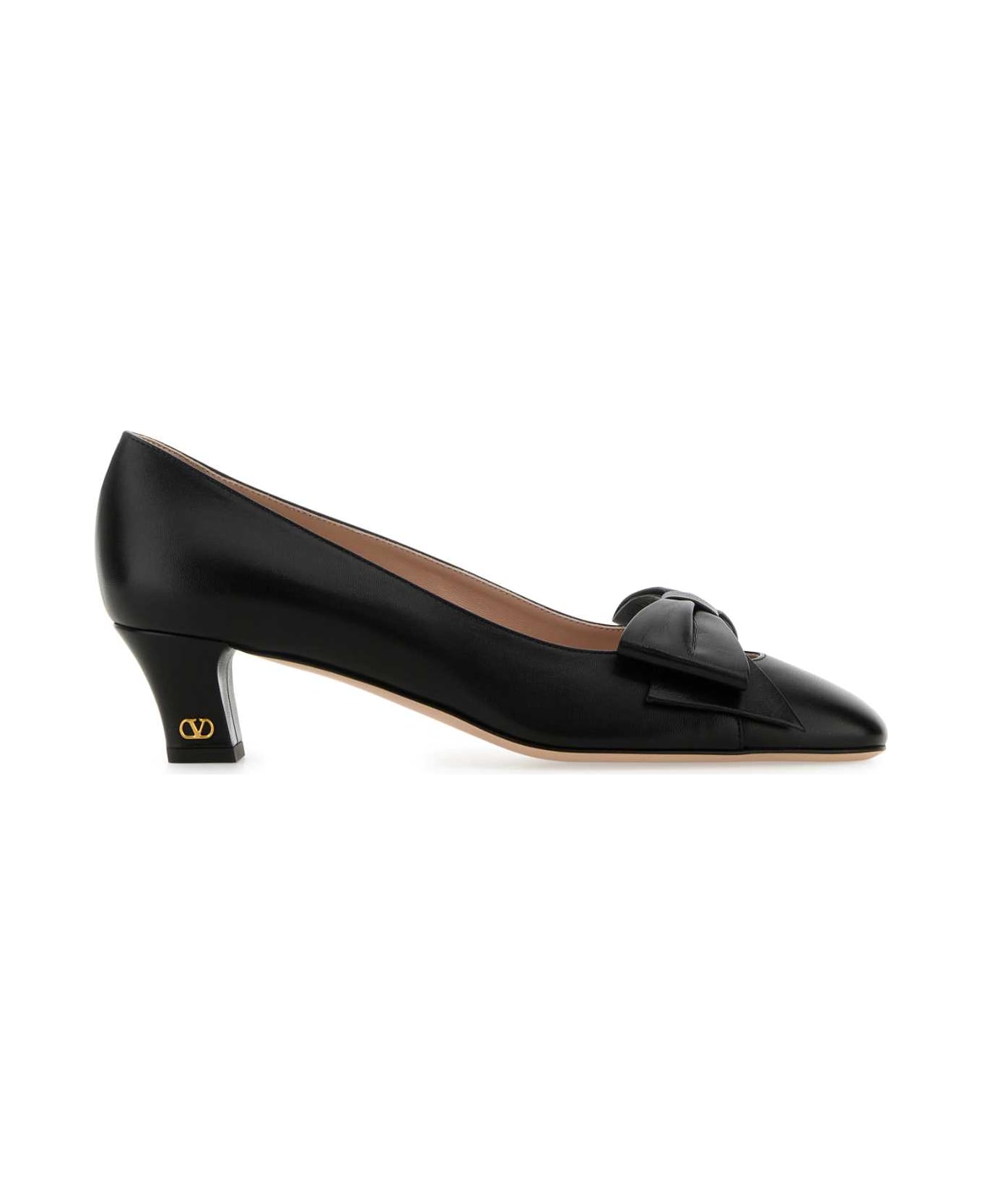 Valentino Garavani Black Leather Bowow Pumps - NERO