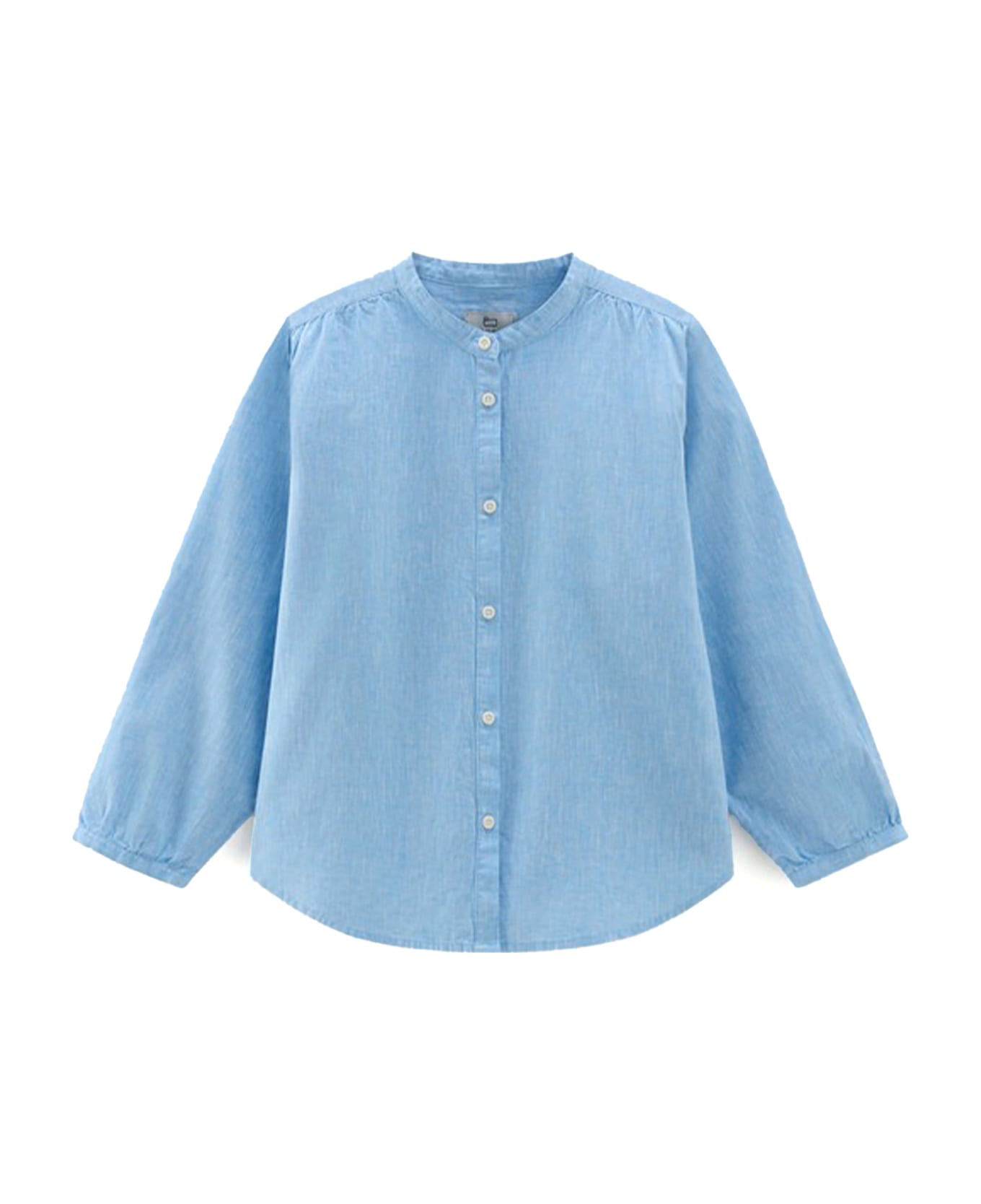 Woolrich Light Blue Long-sleeved Linen Shirt - SEA BREEZE