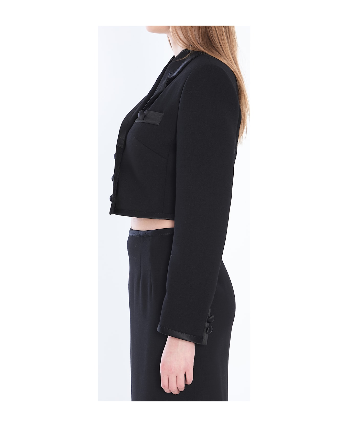 Dolce 
Gabbana Cropped Double-breasted Jacket - NERO