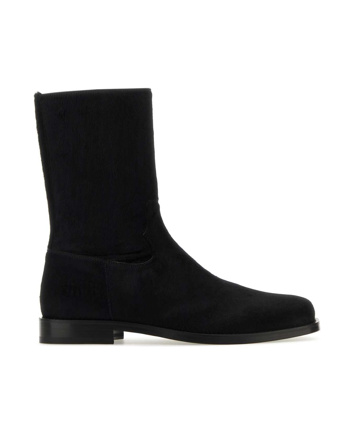 Dries Van Noten Black Calfhair Ankle Boots - BLACK