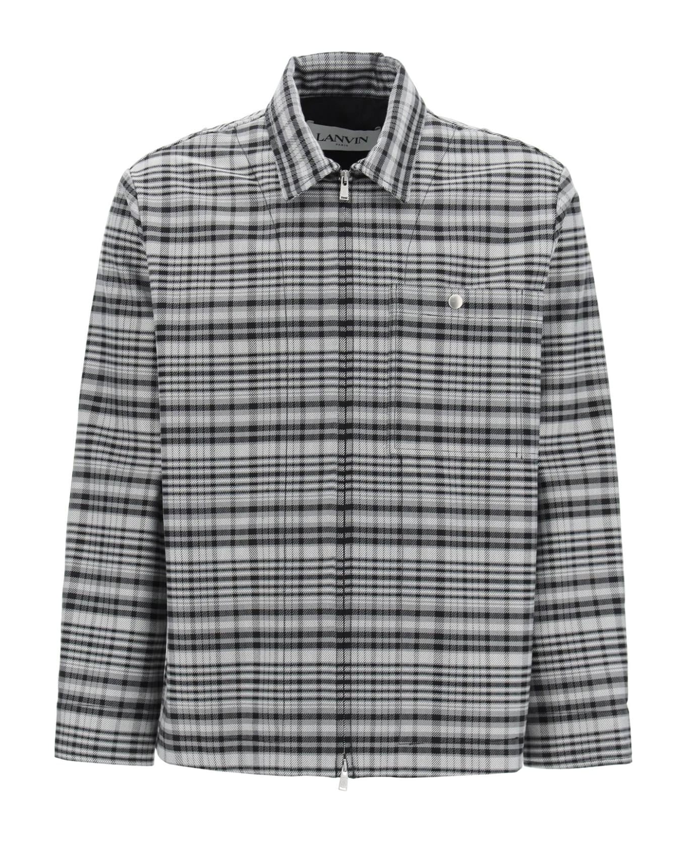 Lanvin Tartan Overshirt Jacket - SHARK GREY (Grey)
