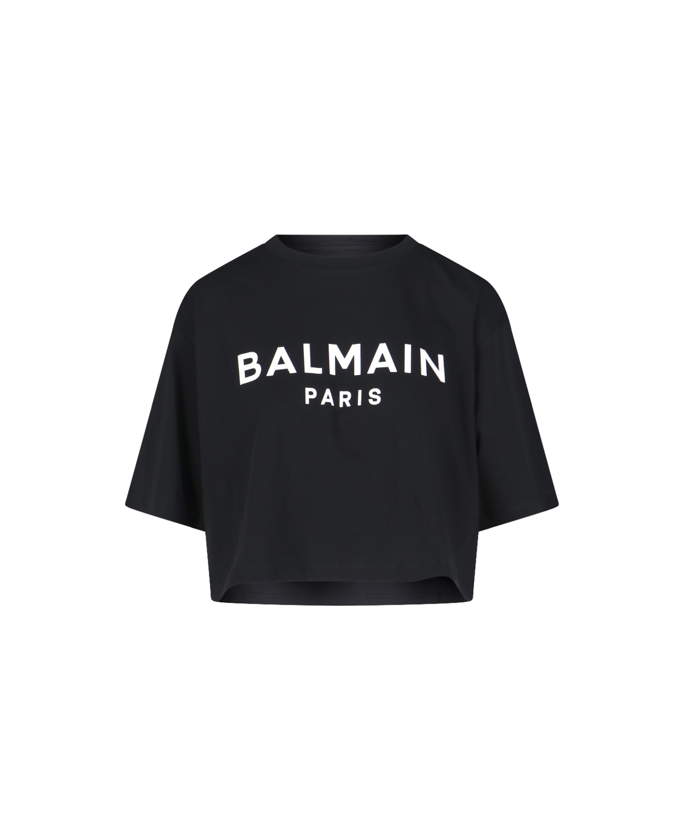 Balmain Logo Crop T-shirt - Black  