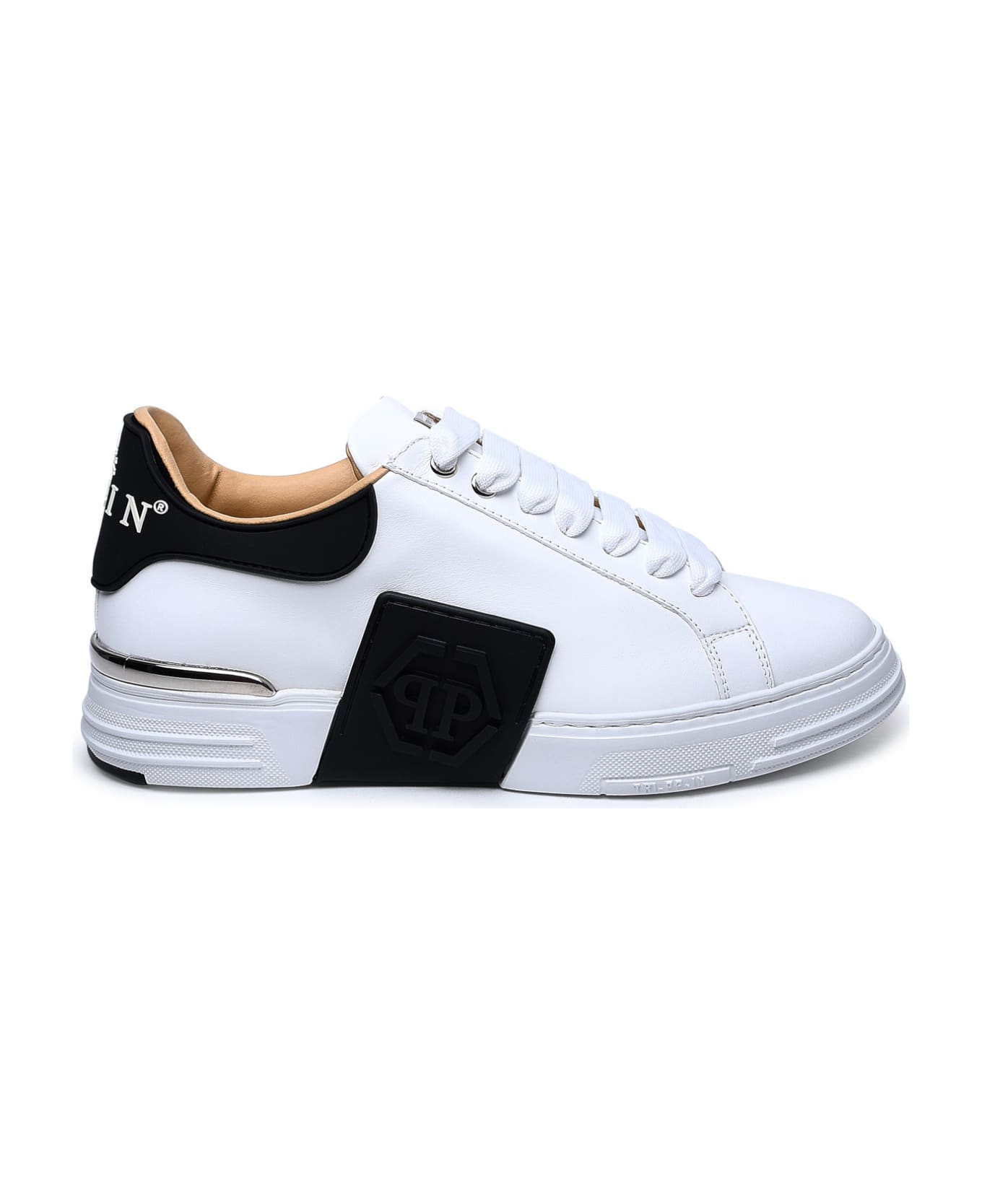 Philipp Plein White Leather Phantom Sneakers - White