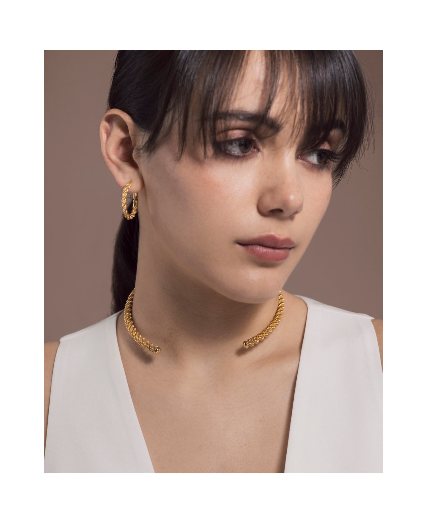 Federica Tosi Earring Round Grace Gold - Gold