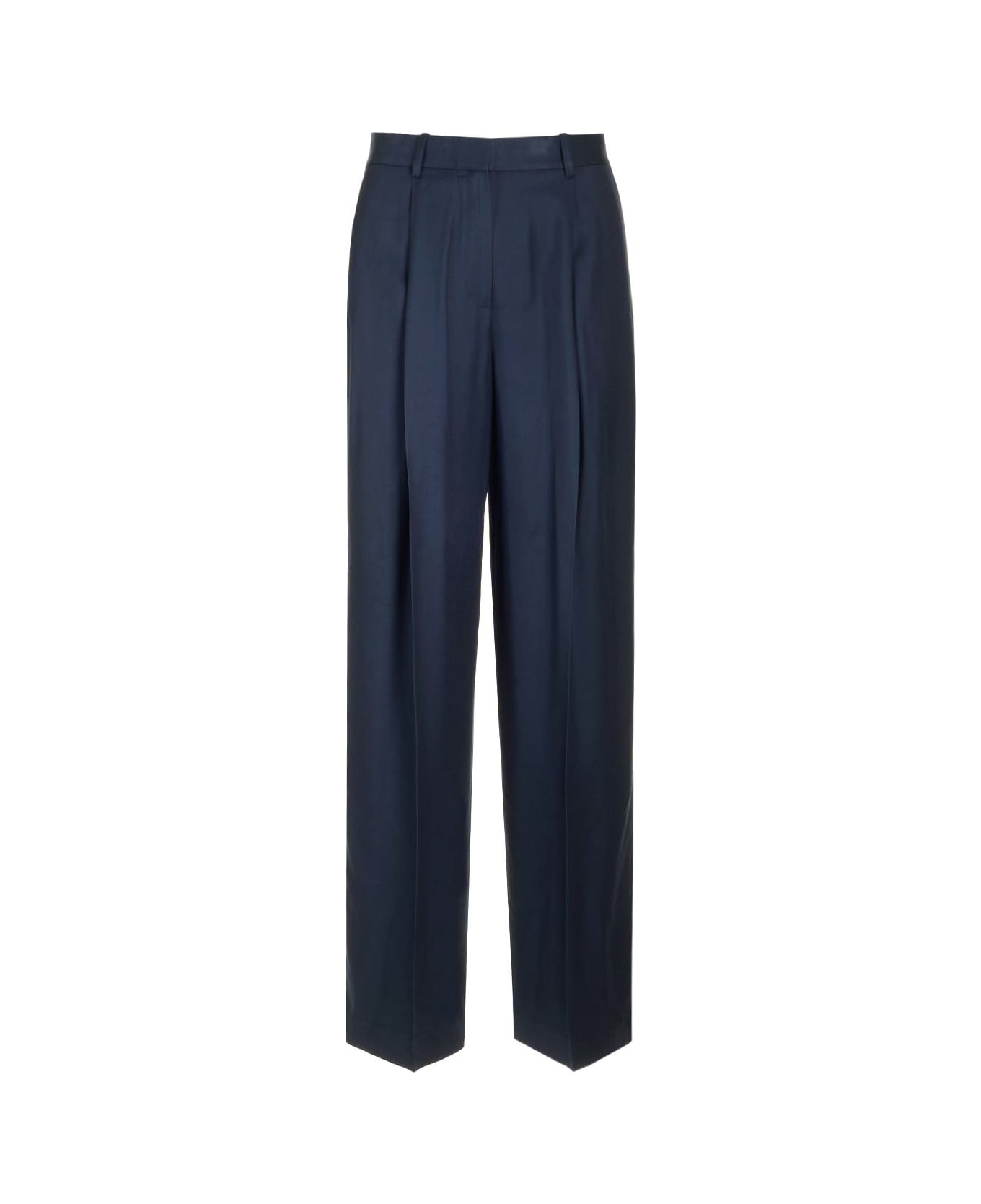 Theory Midnight Blue Satin Trousers - Xlv Nocturne Navy ボトムス