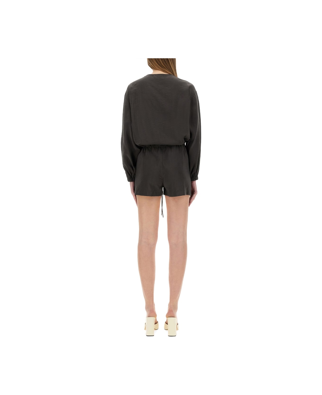 Alysi Short Silk Canvas Jumpsuit - GREY