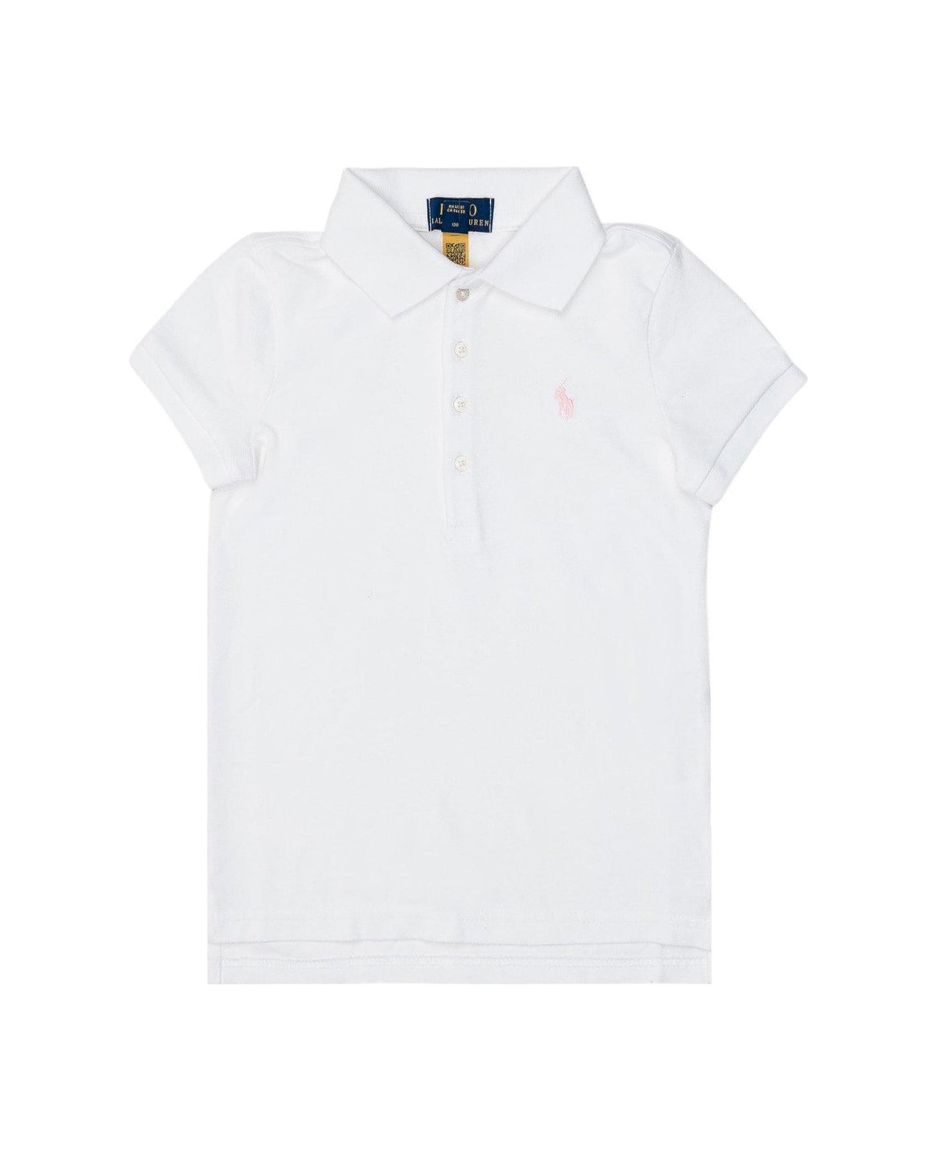 Ralph Lauren Logo Embroidered Short Sleeved Polo Shirt - WHITE シャツ