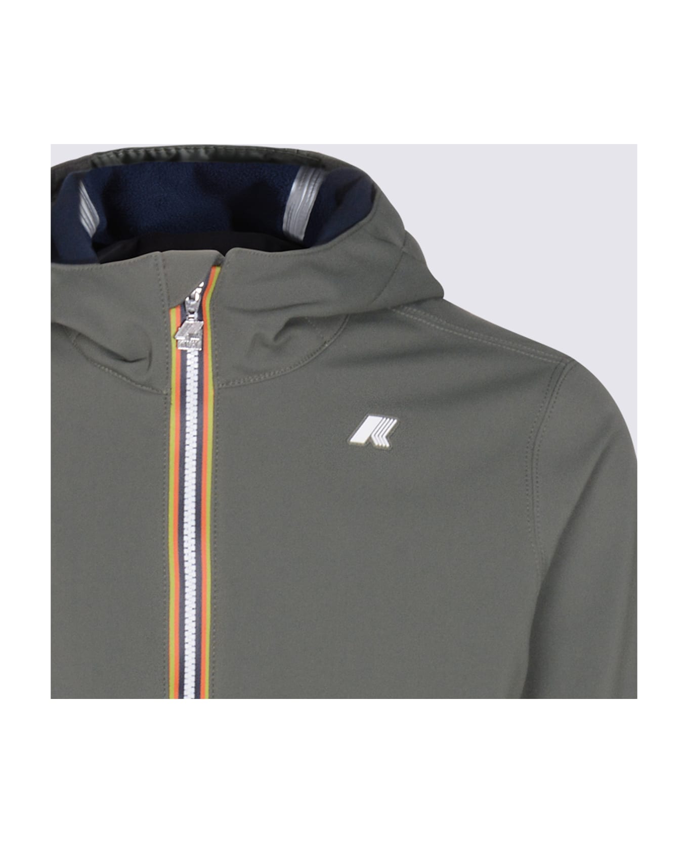 K-Way Green Casual Jacket - GREEN BLACKISH-BLUE DEPTH
