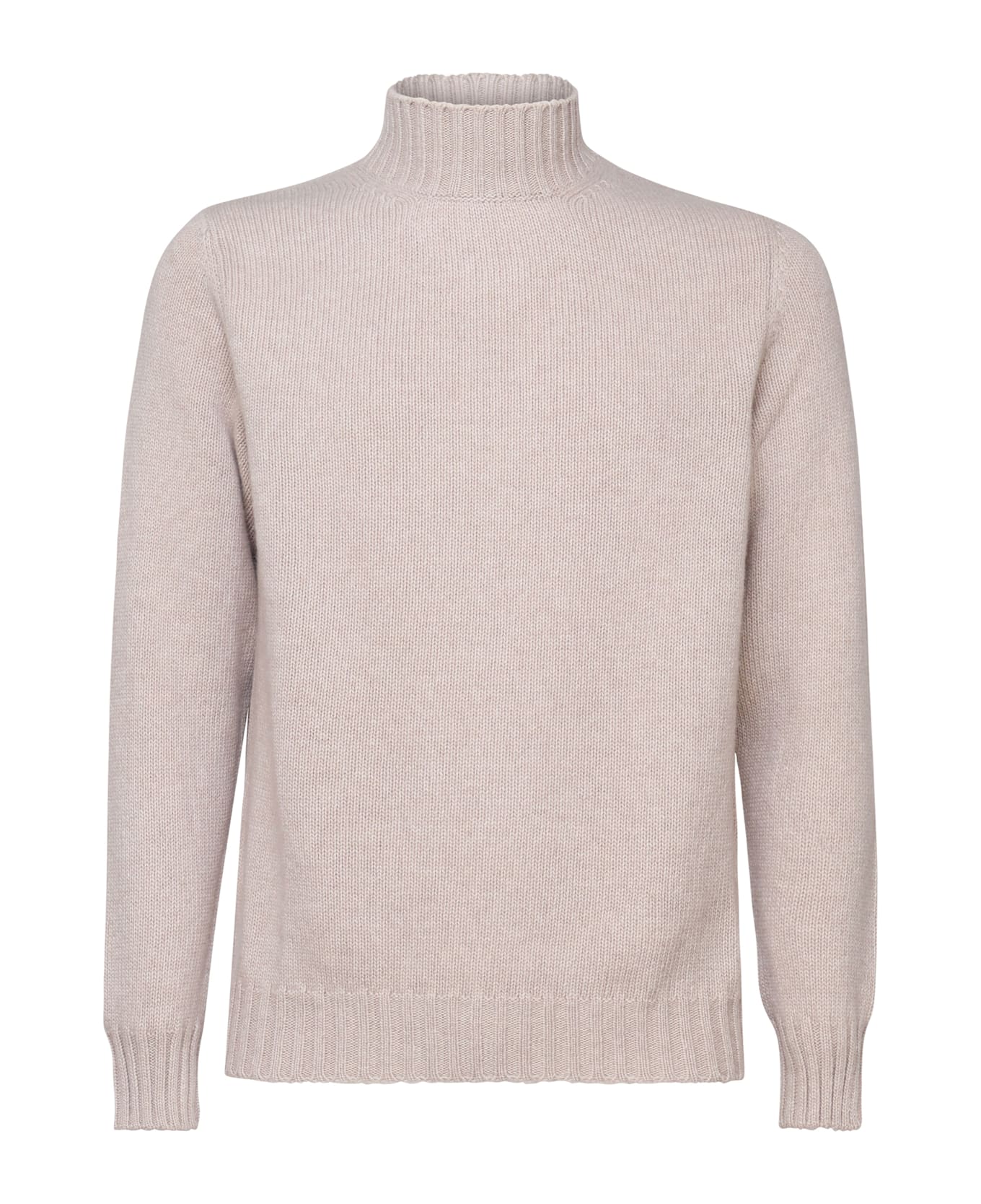 Fedeli Turtleneck Sweater In Virgin Wool And Cashmere Blend - Beige