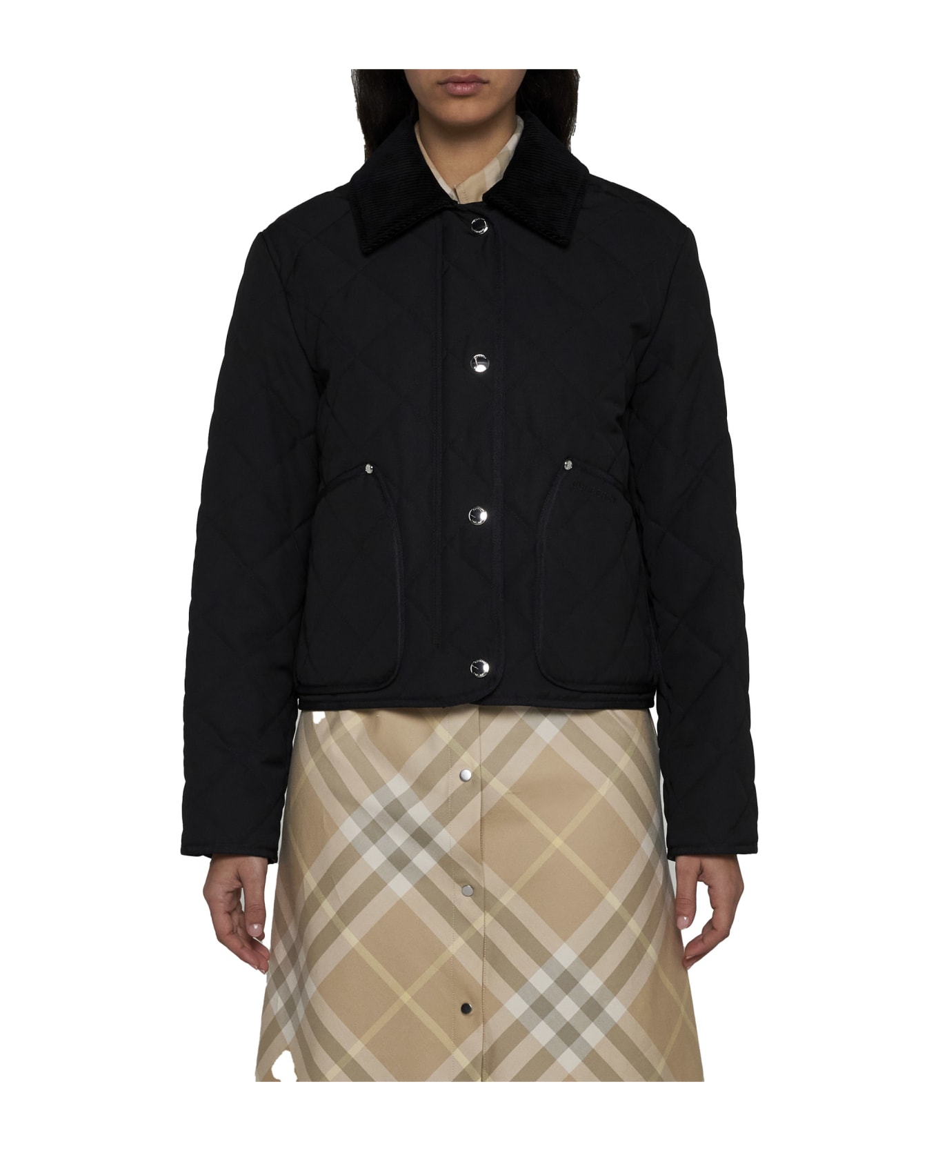 Burberry Lanford Quilted Fabric Jacket - Black ジャケット