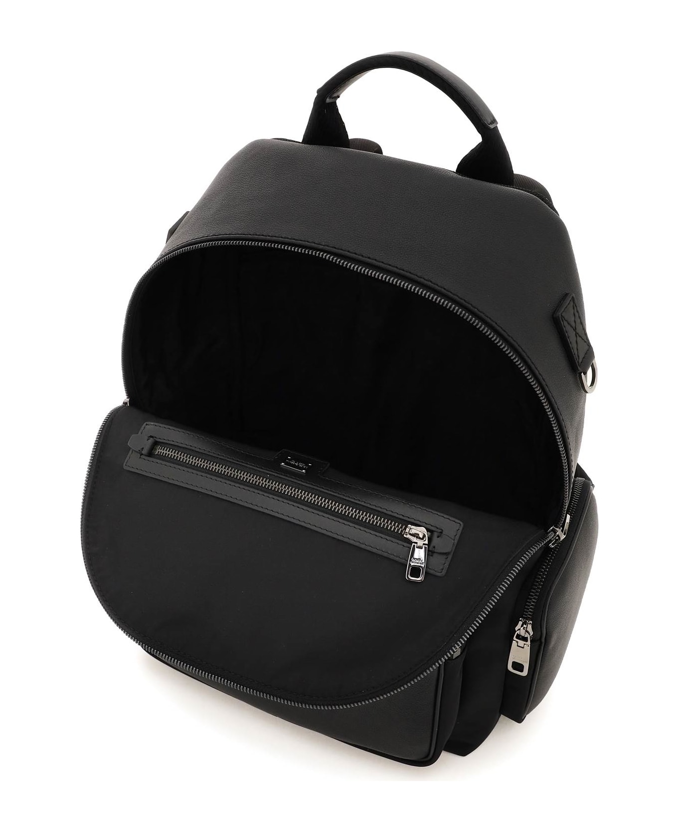 Dolce & Gabbana Nylon And Leather Backpack - BLACK (Black)