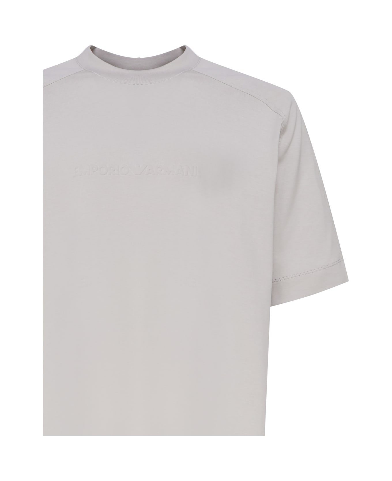 Emporio Armani T-shirt In Cotton - Silver cloud