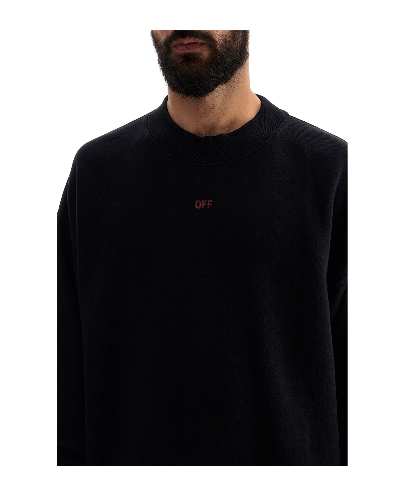 Off-White Oversized Crewneck - BLACK - RED (Black)