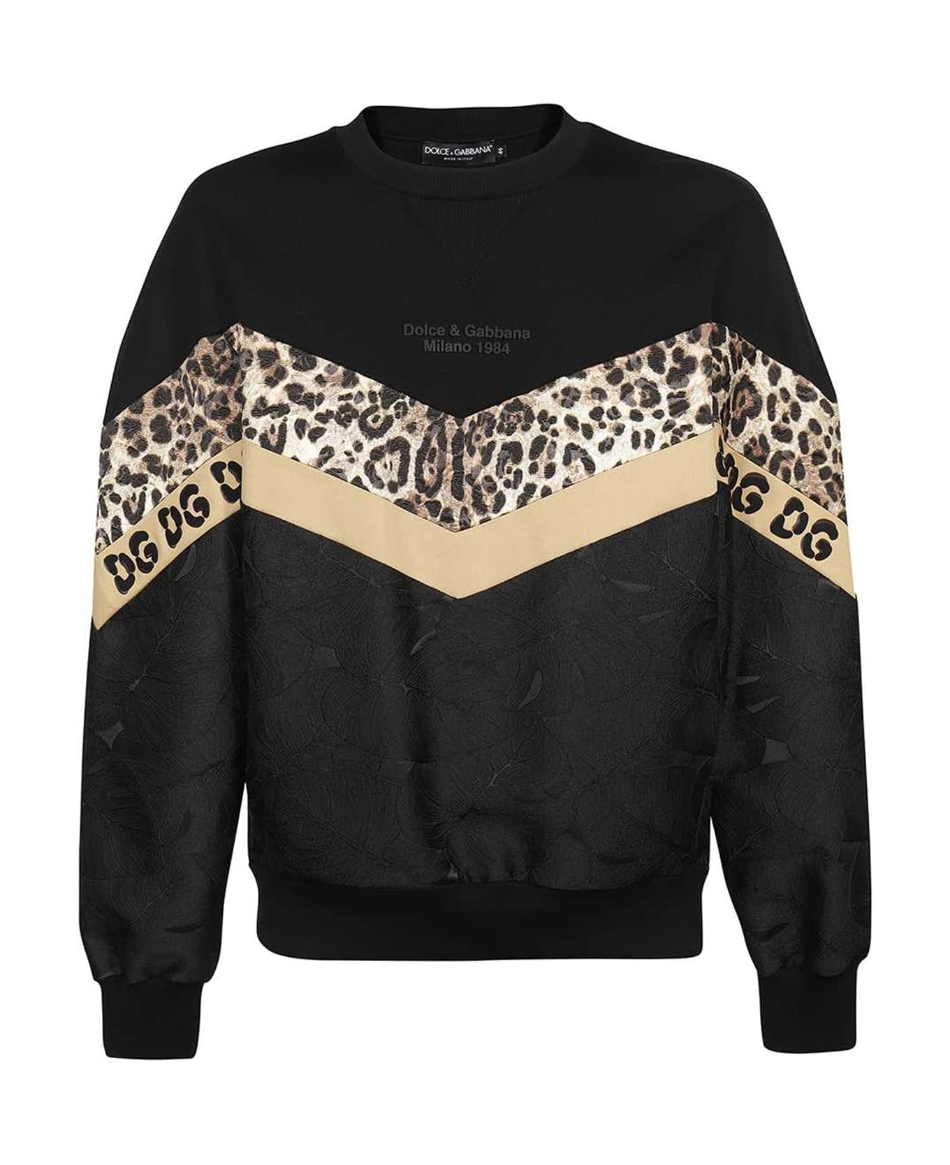 Dolce & Gabbana Printed Sweatshirt - Black フリース