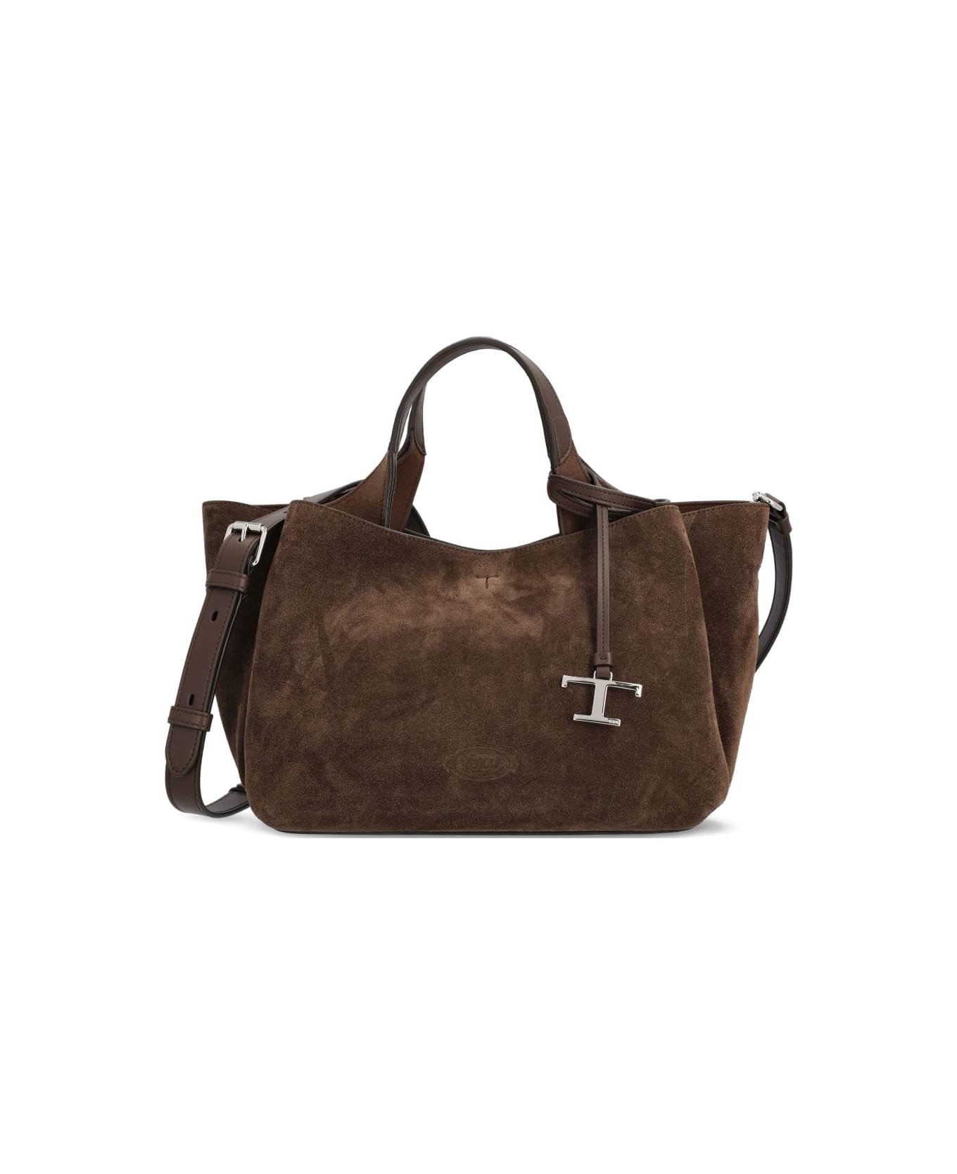Tod
s Micro Leather Tote Bag - Marrone scuro
