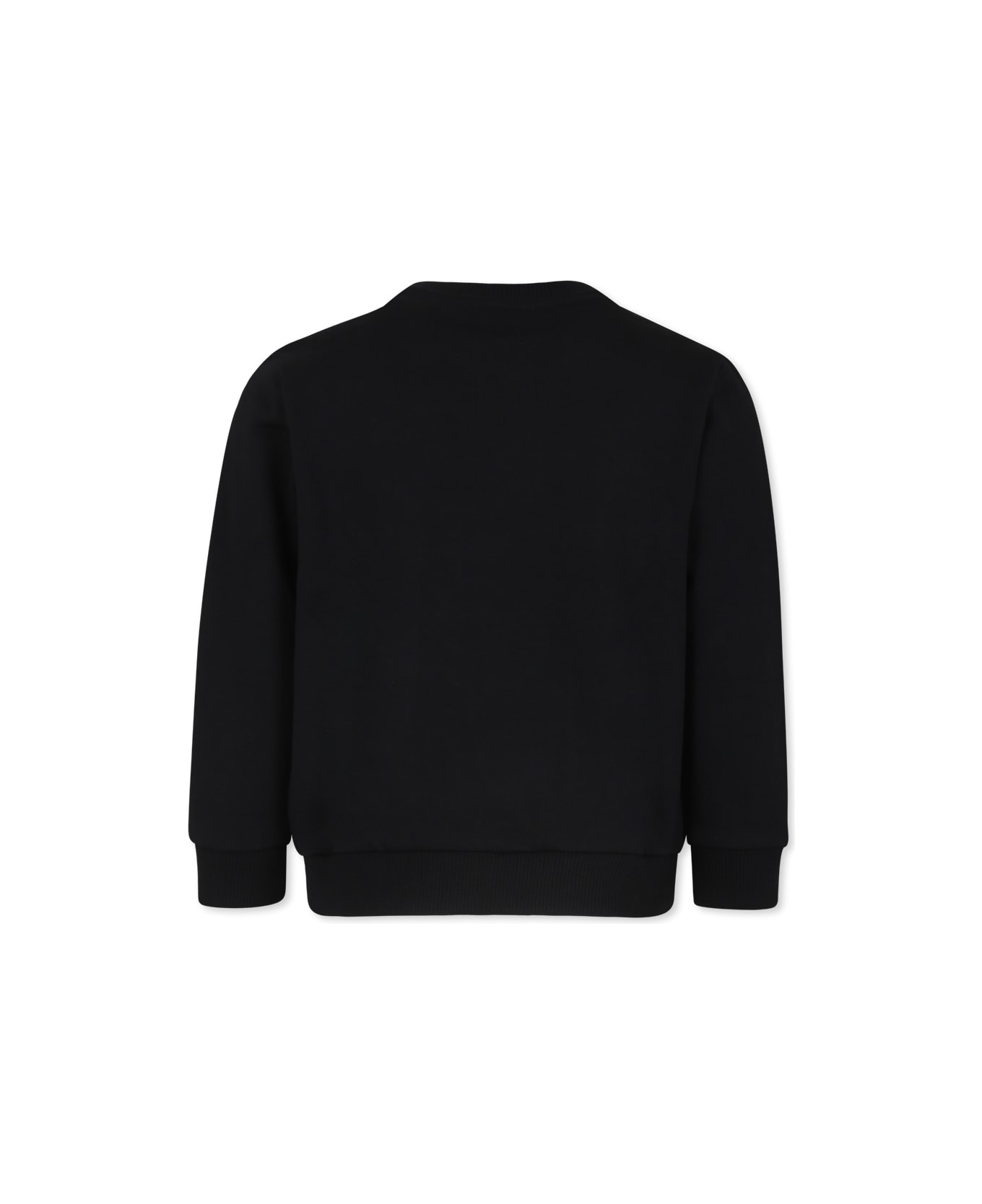 Balmain Black Sweatshirt For Girl With Logo - Black/gold