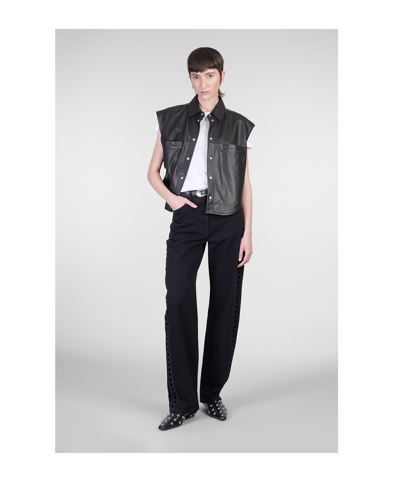 IRO Cadi Shirt In Black Wool And Polyester - black