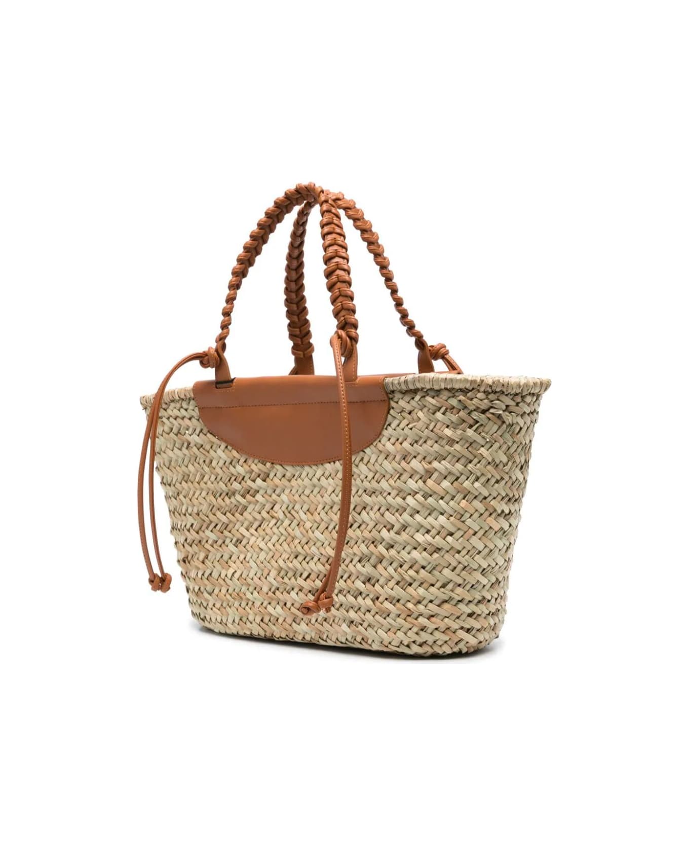 TwinSet Bicolor Tote - Straw Brown