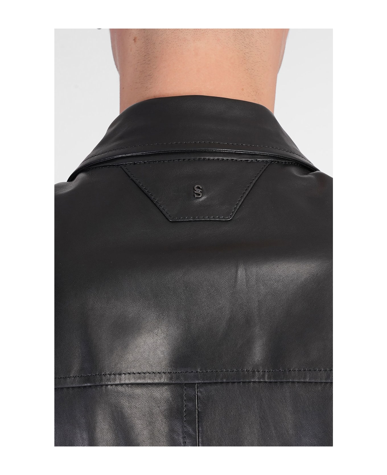 Salvatore Santoro Shirt In Black Leather - black
