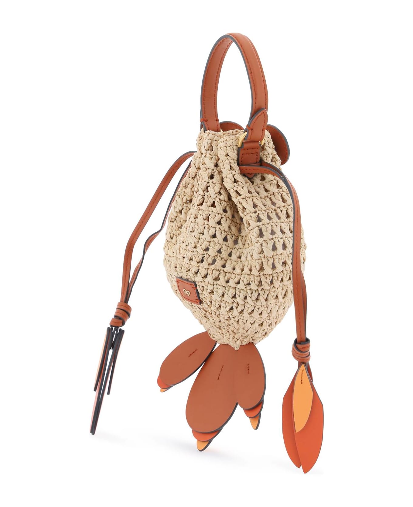 Anya Hindmarch Raffia Gold Fish Handbag - NATURAL (Orange)