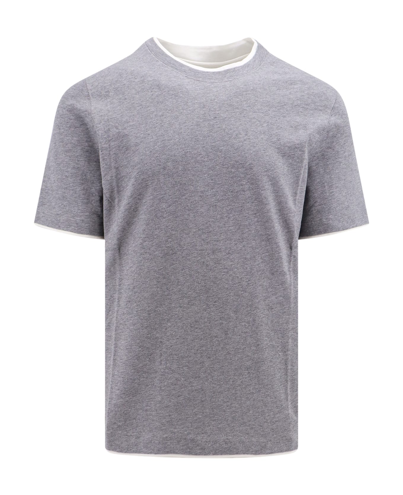 Brunello Cucinelli Contrasting Edges Grey T-shirt - Grey