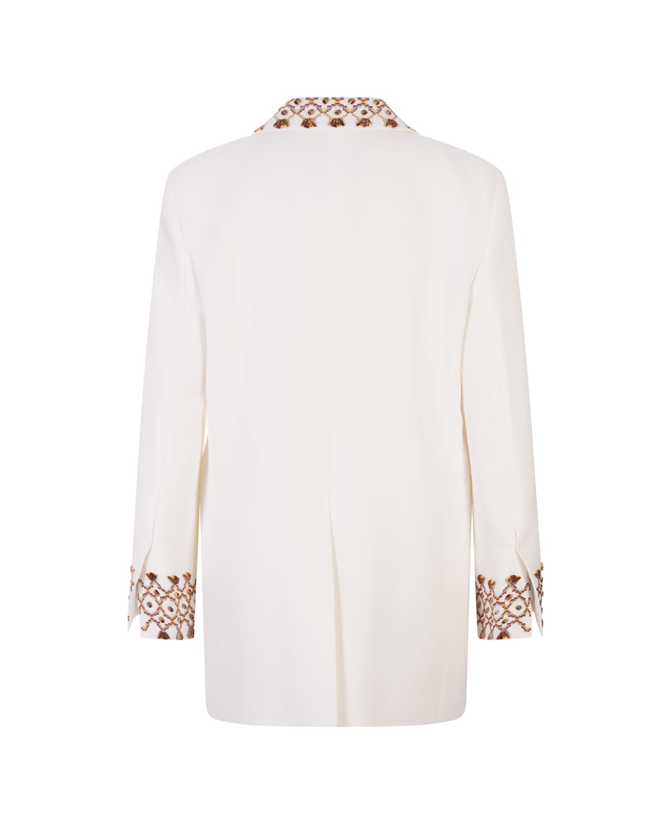 Ermanno Scervino White One-breasted Jacket With Embroidery - White