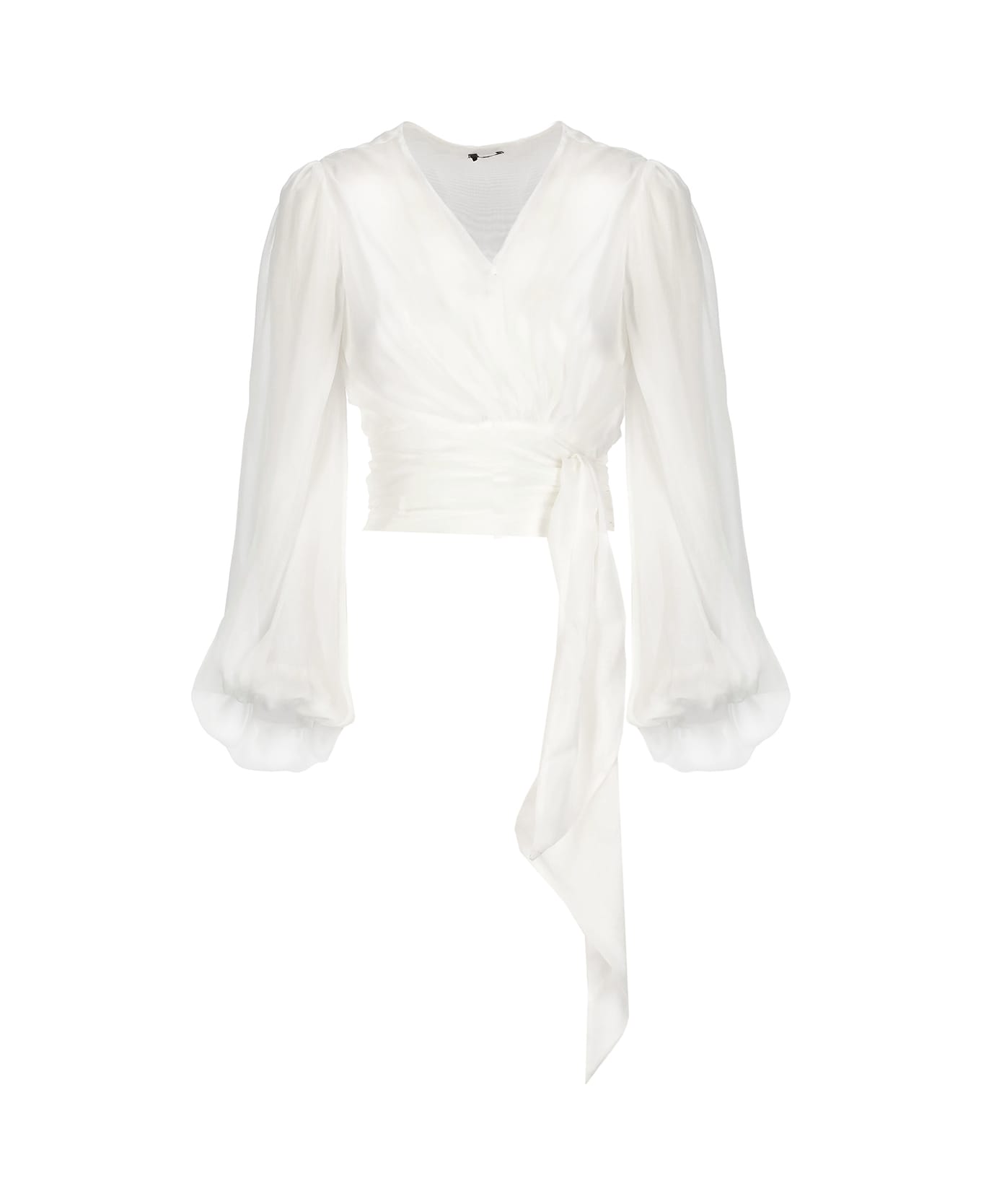 Elisabetta Franchi White Silk Shirt - White ブラウス