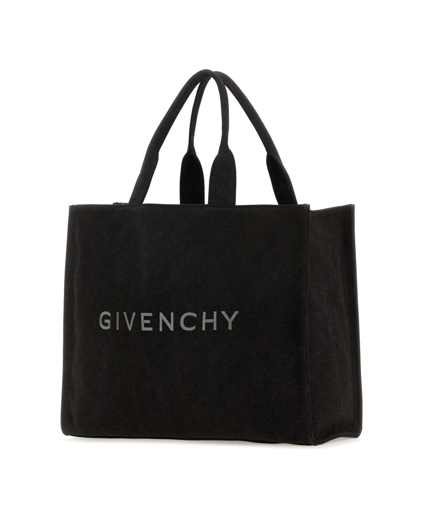 Givenchy Black Canvas Givenchy Shopping Bag - BLACK