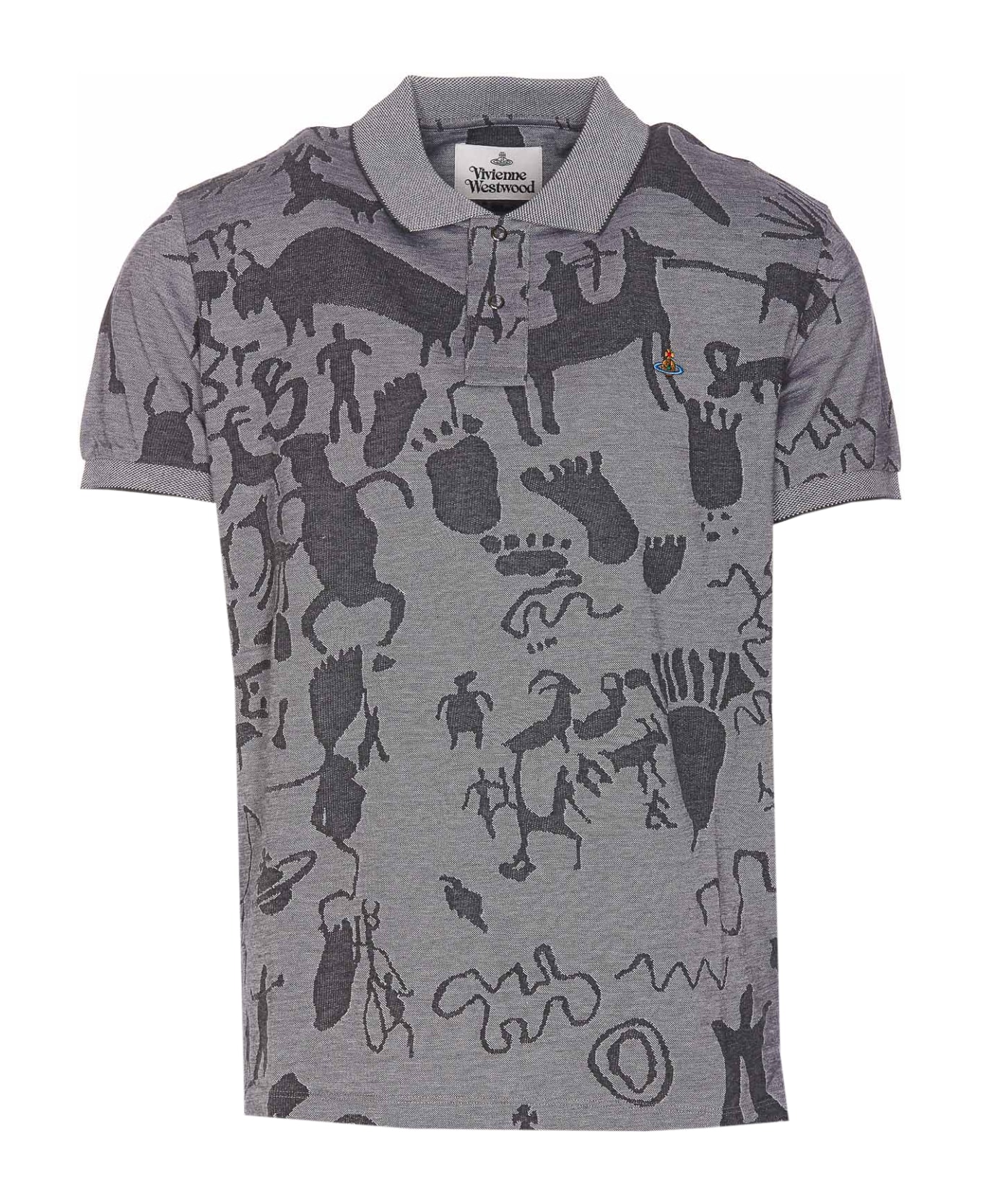 Vivienne Westwood Cavemen Orb Logo Classic Polo - Grey ポロシャツ