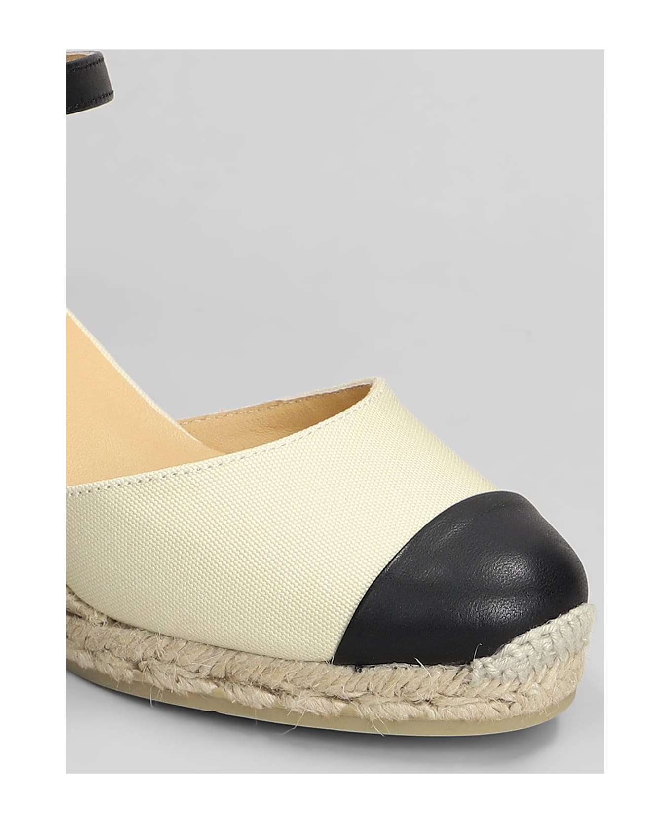 Castañer Coraline-6-264 Wedges In Beige Canvas - NEUTRALS/BLACK