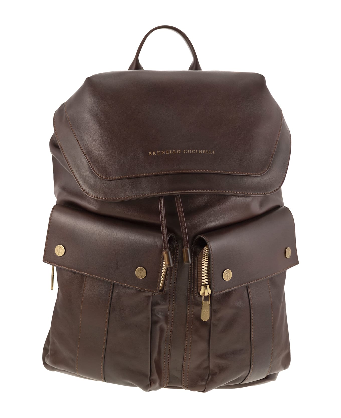 Brunello Cucinelli Leather Backpack - Burgundy