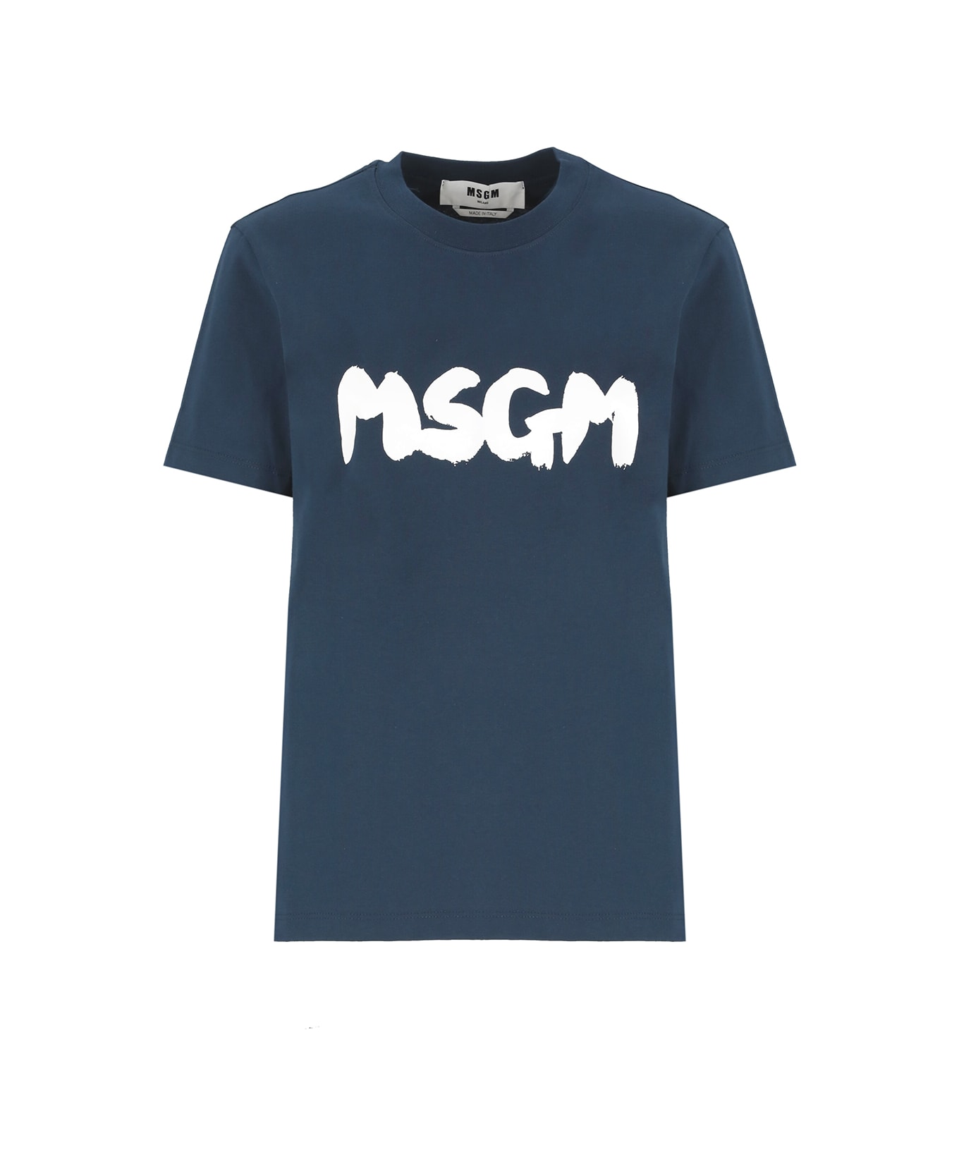 MSGM T-shirt With Logo - Blue Tシャツ