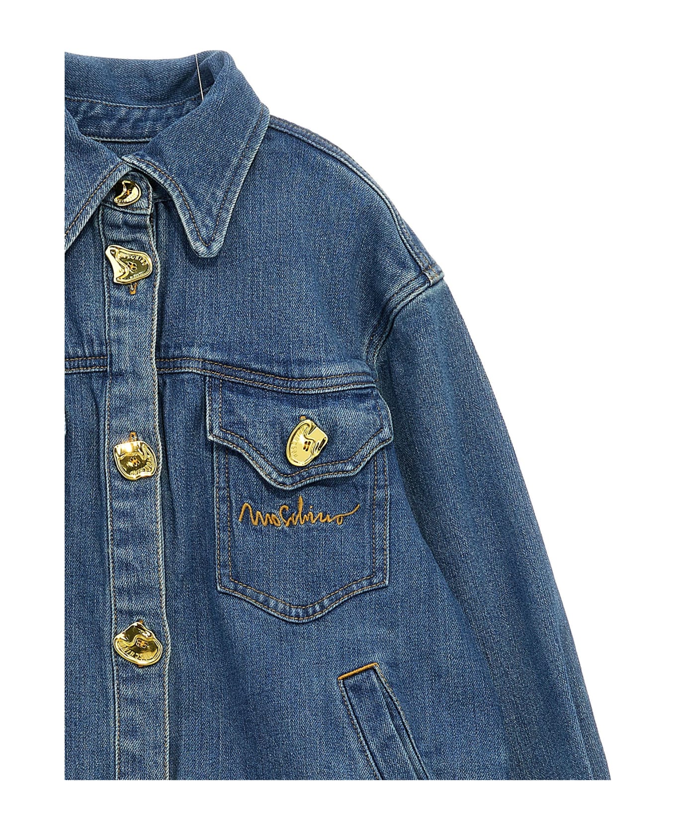 Moschino Button Detail Jacket - Blue コート＆ジャケット