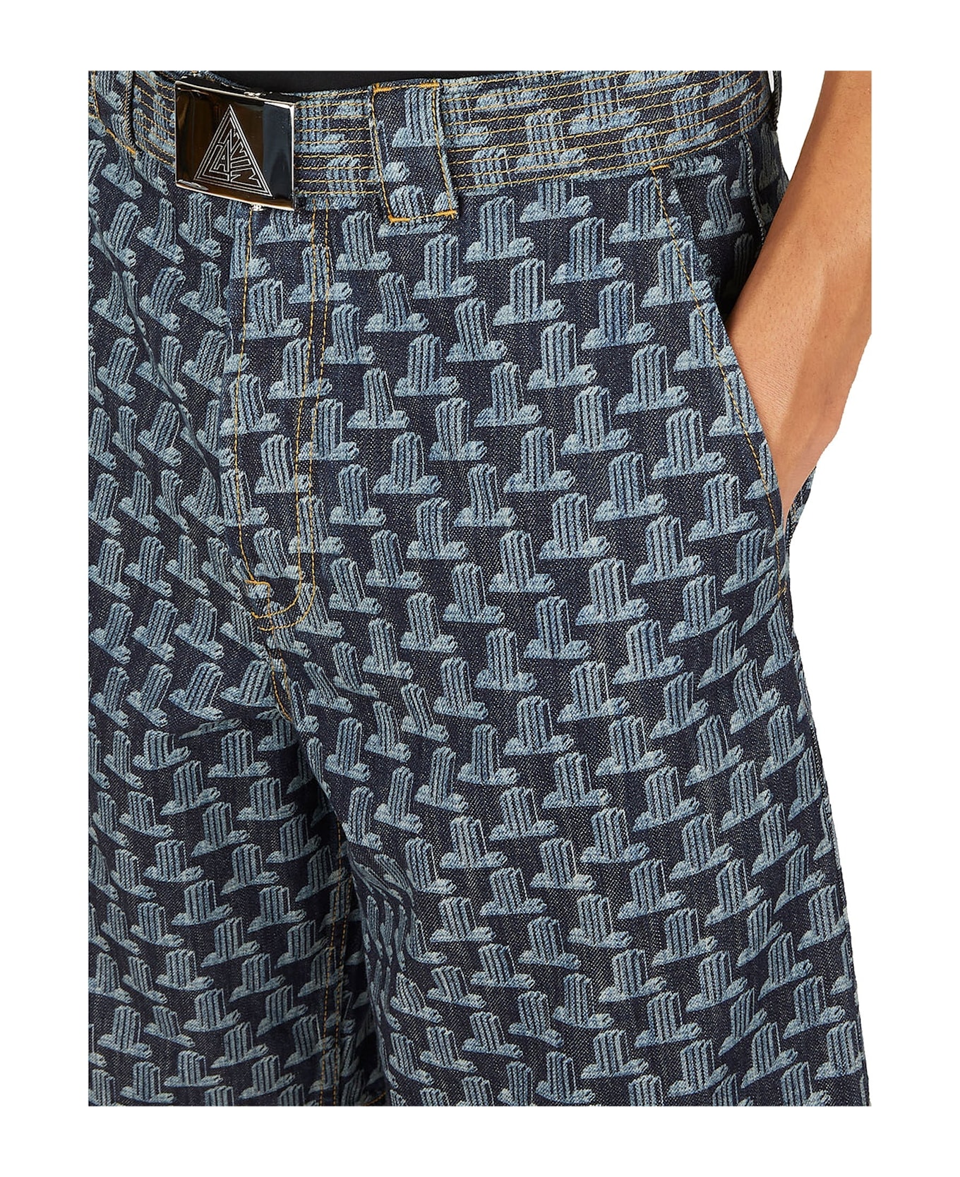 Lanvin Column Monogram Shorts - Blue