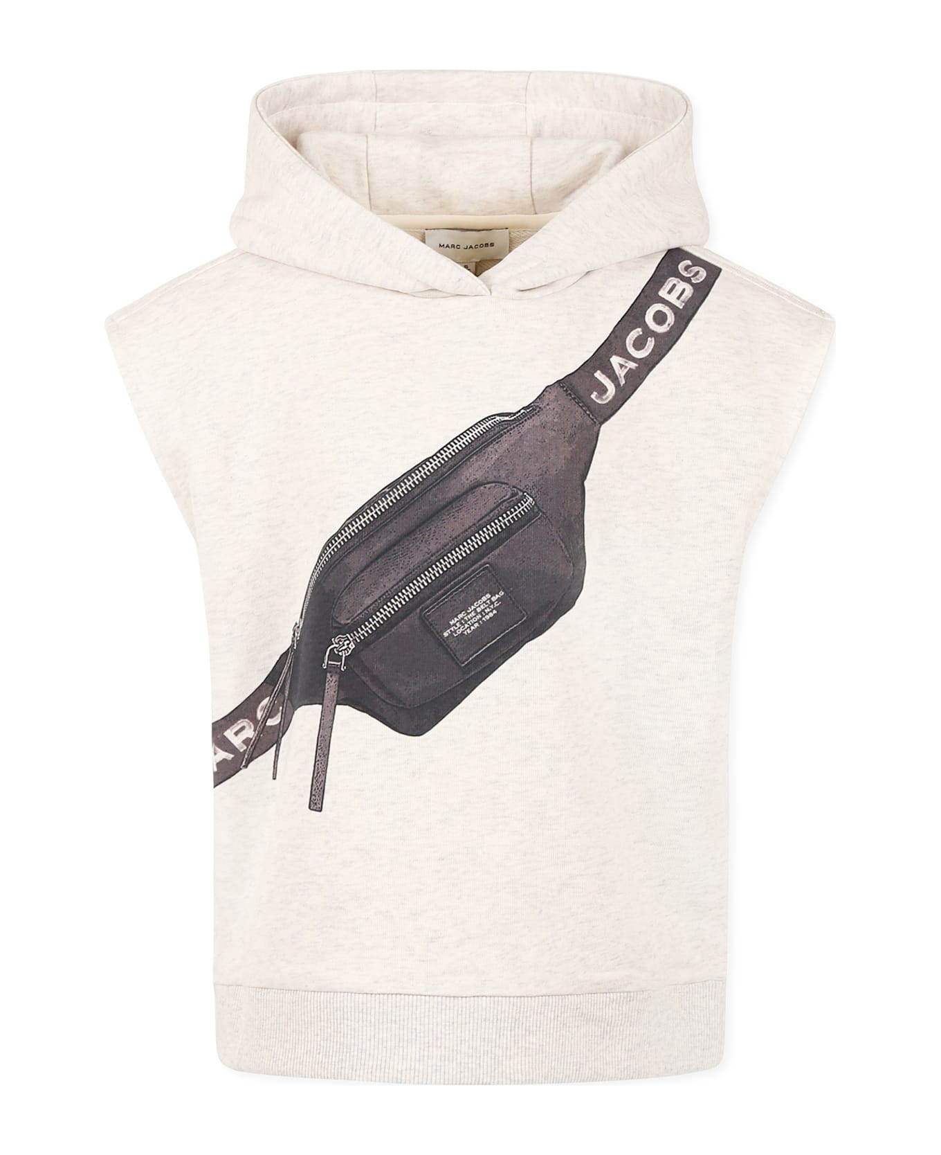 Marc Jacobs Beige Sweatshirt For Boy With Pouch Print - Beige