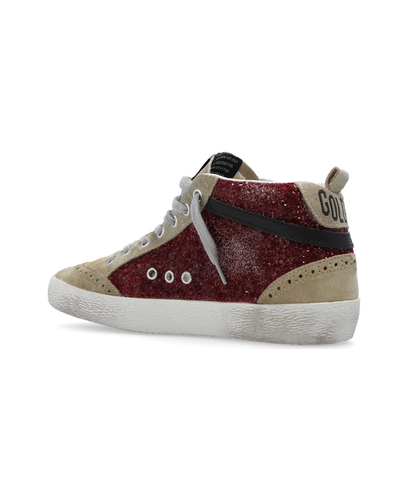 Golden Goose Mid Star Classic High-top Sneakers - DARK RED/TAUPE/WHITE/BLACK