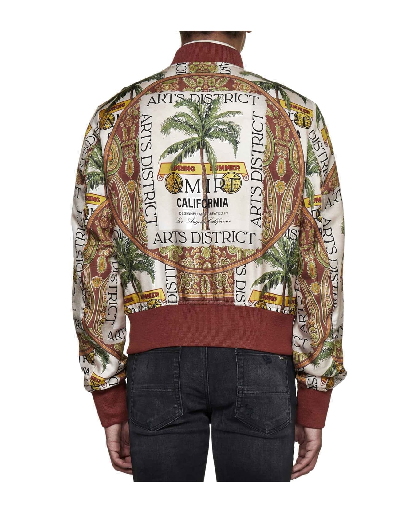 AMIRI Printed Silk Jacket - Beige