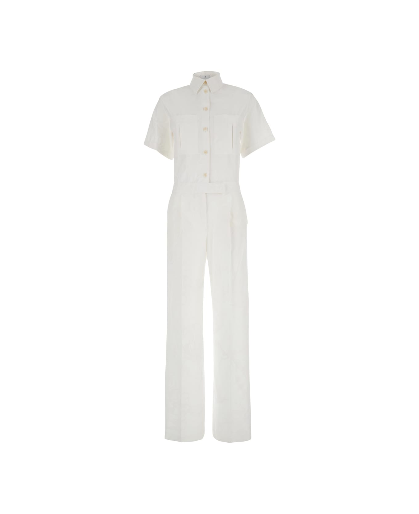 PT Torino White Tracksuit With Patch Pockets On The Chest And Elastic Waist In Cotton Woman - White