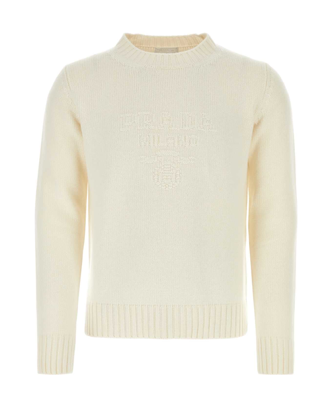 Prada Ivory Wool Blend Sweater - BIANCO ニットウェア