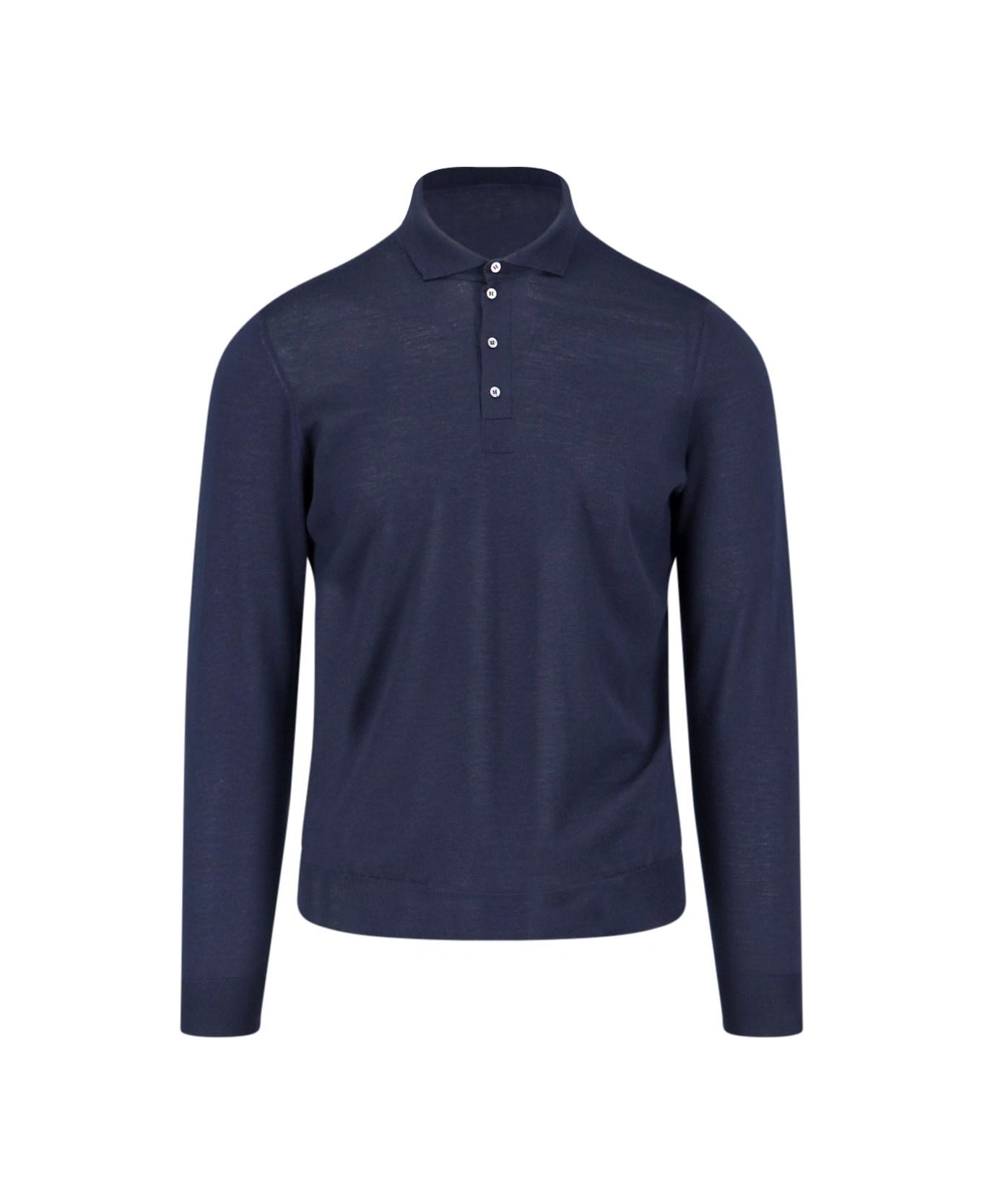 Drumohr Knitted Polo Shirt - NAVY