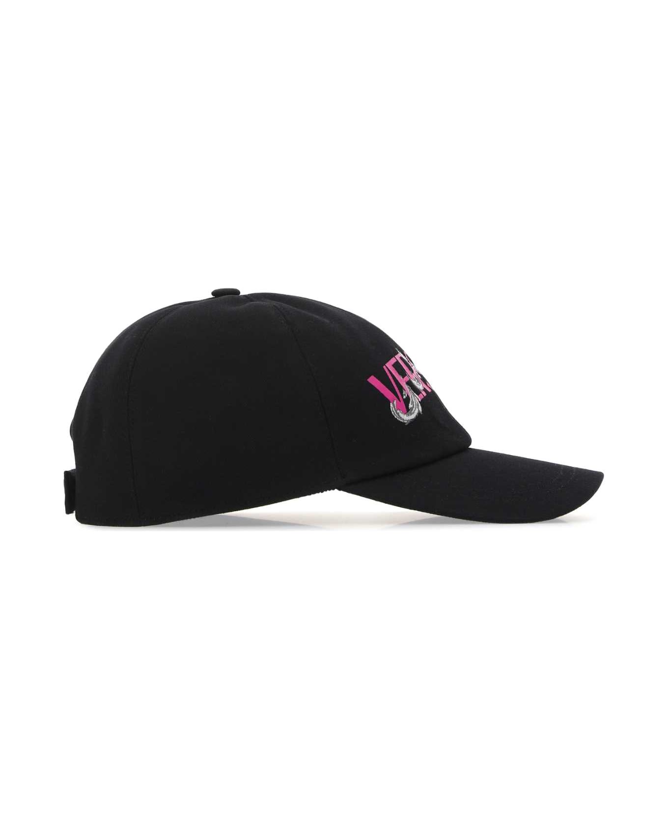 Versace Black Cotton Baseball Cap - 2BB50