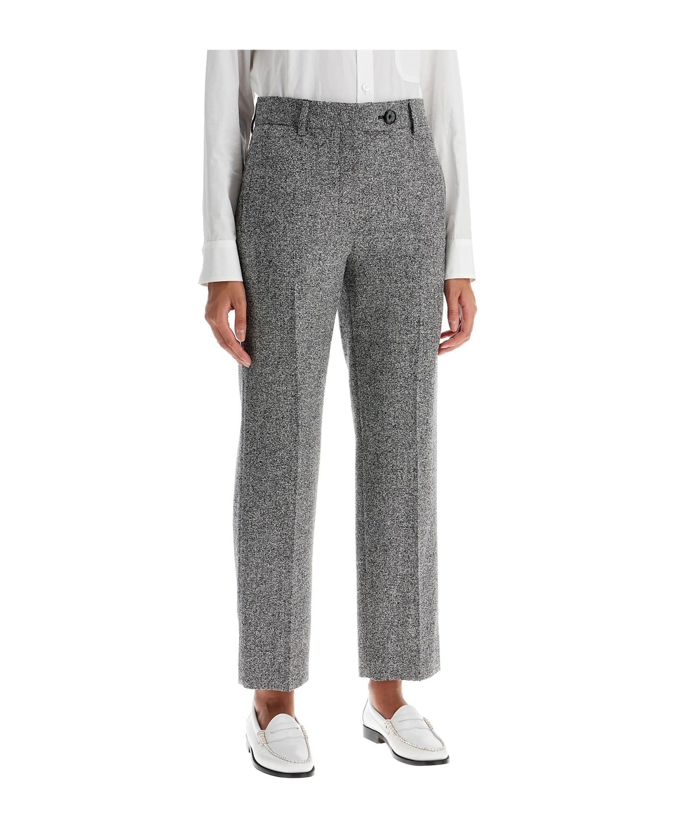 Blazé Milano 'koru Nana Virgin Wool Trousers - BLACK WHITE (Grey)