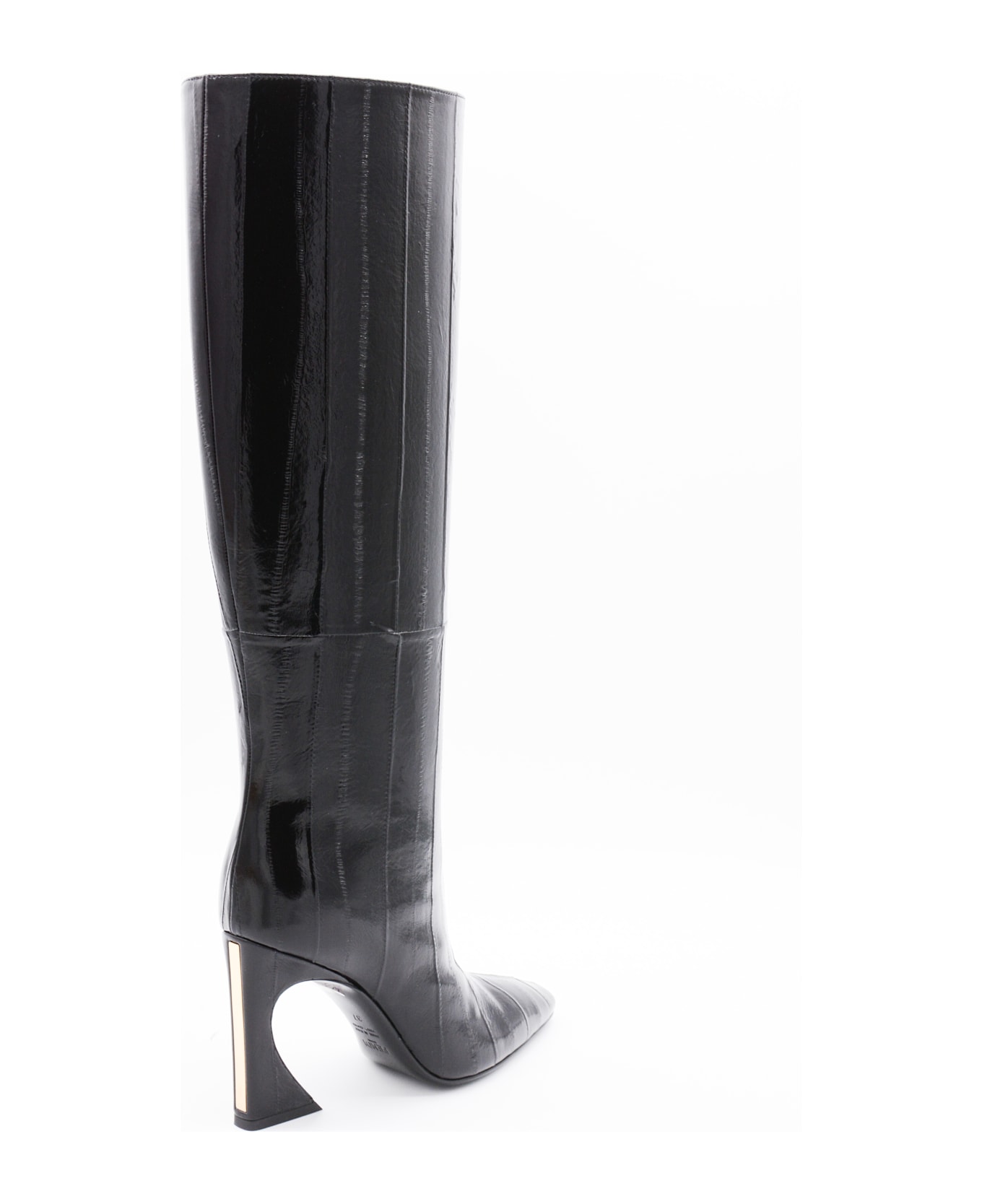 Fendi Black Leather Arco Boots - Black